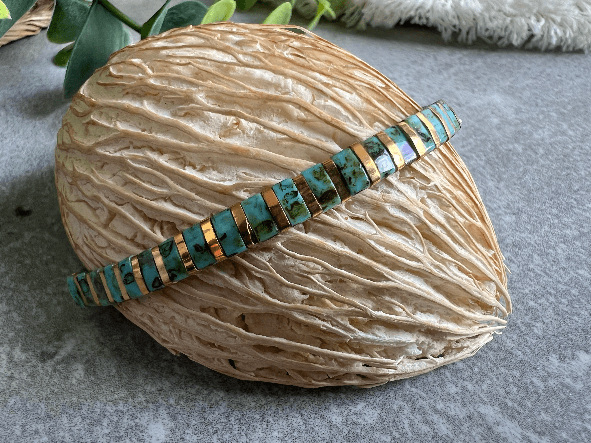 Bracelet SEVILLE perles turquoises - Créations Uniques