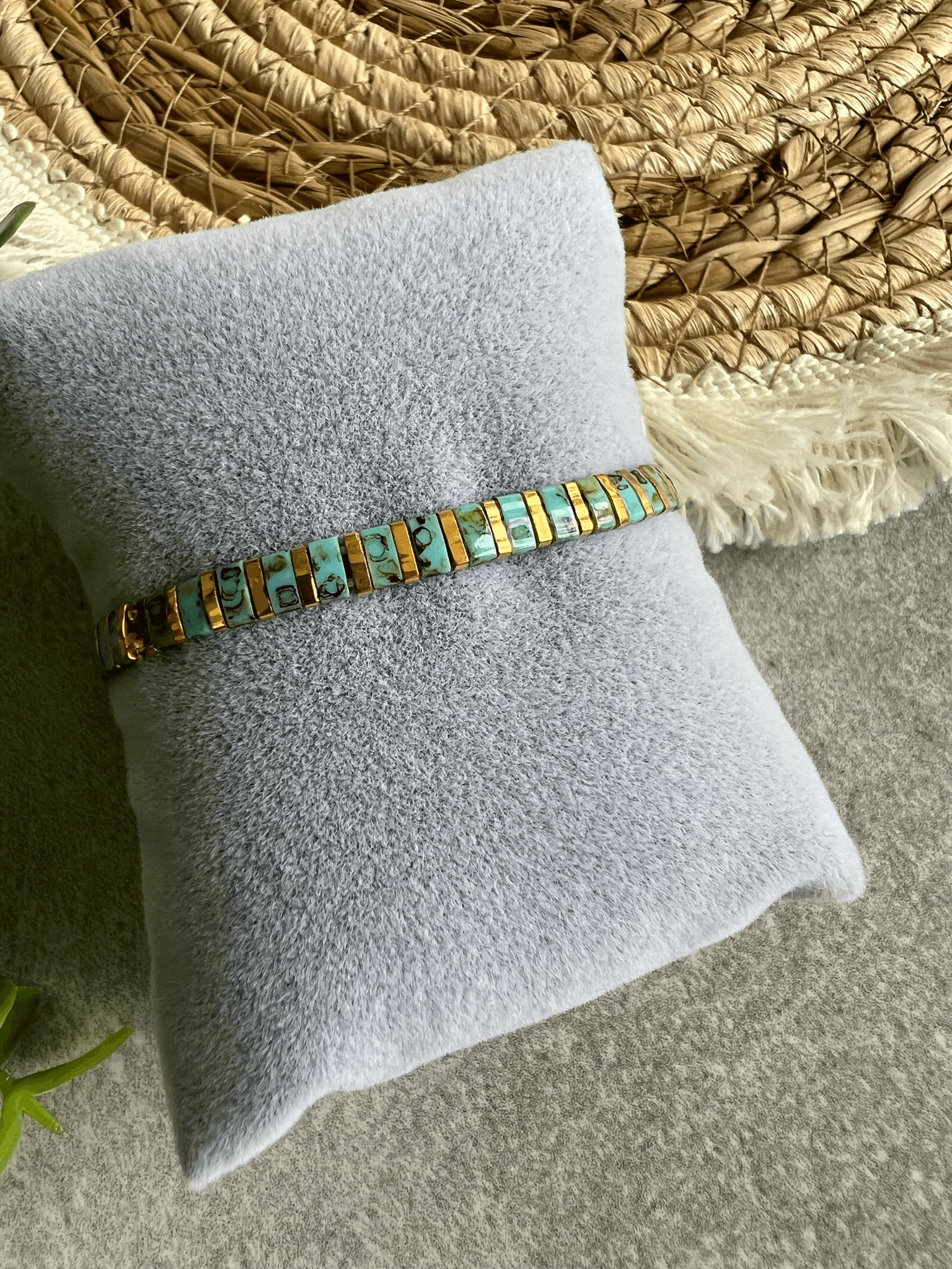 Bracelet SEVILLE perles turquoises - Créations Uniques