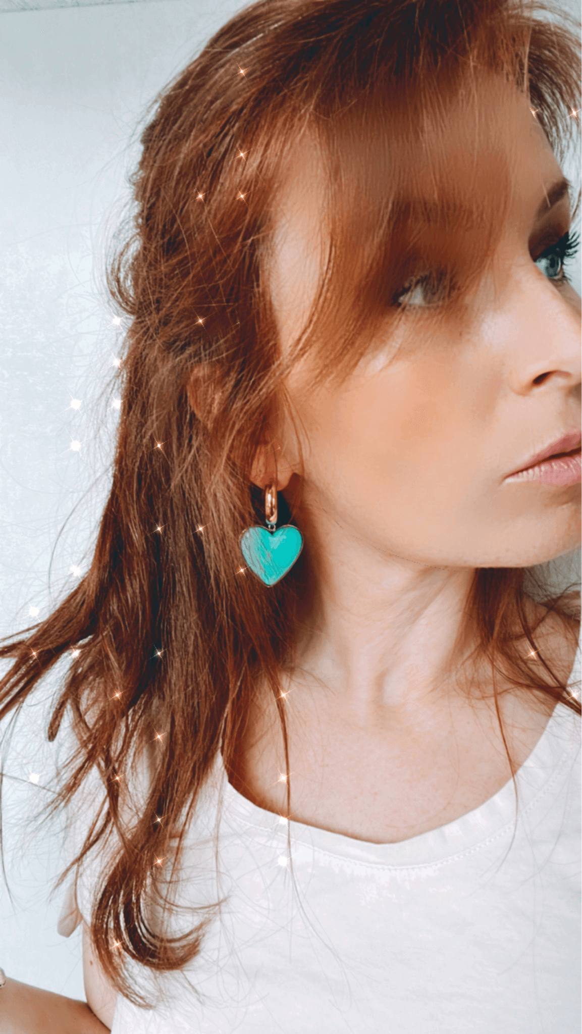 Boucles d’oreilles ADDISON Cœurs vert menthe - Créations Uniques