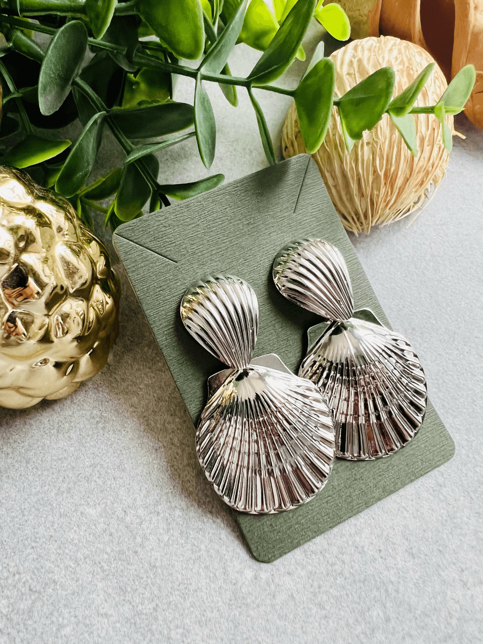 Boucles d’oreilles ILONA coquillages argentés - Créations Uniques