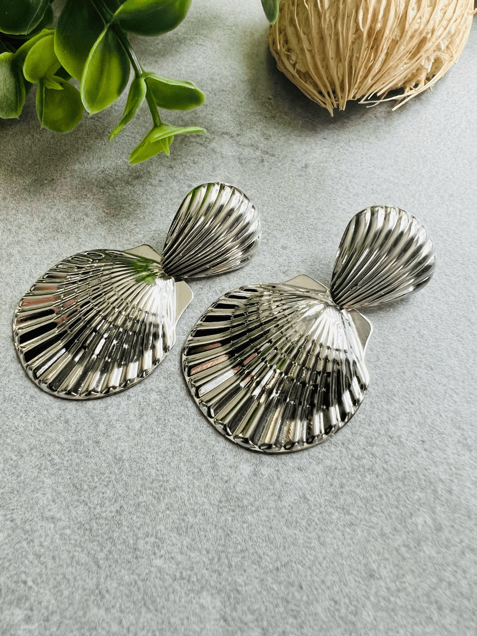 Boucles d’oreilles ILONA coquillages argentés - Créations Uniques