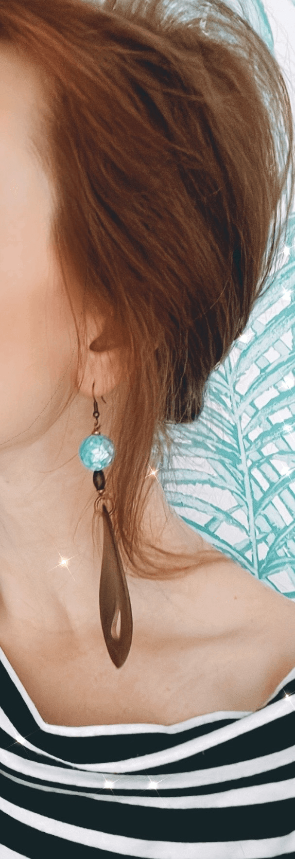 Boucles d’oreilles LIZENN style bohème turquoise - Créations Uniques