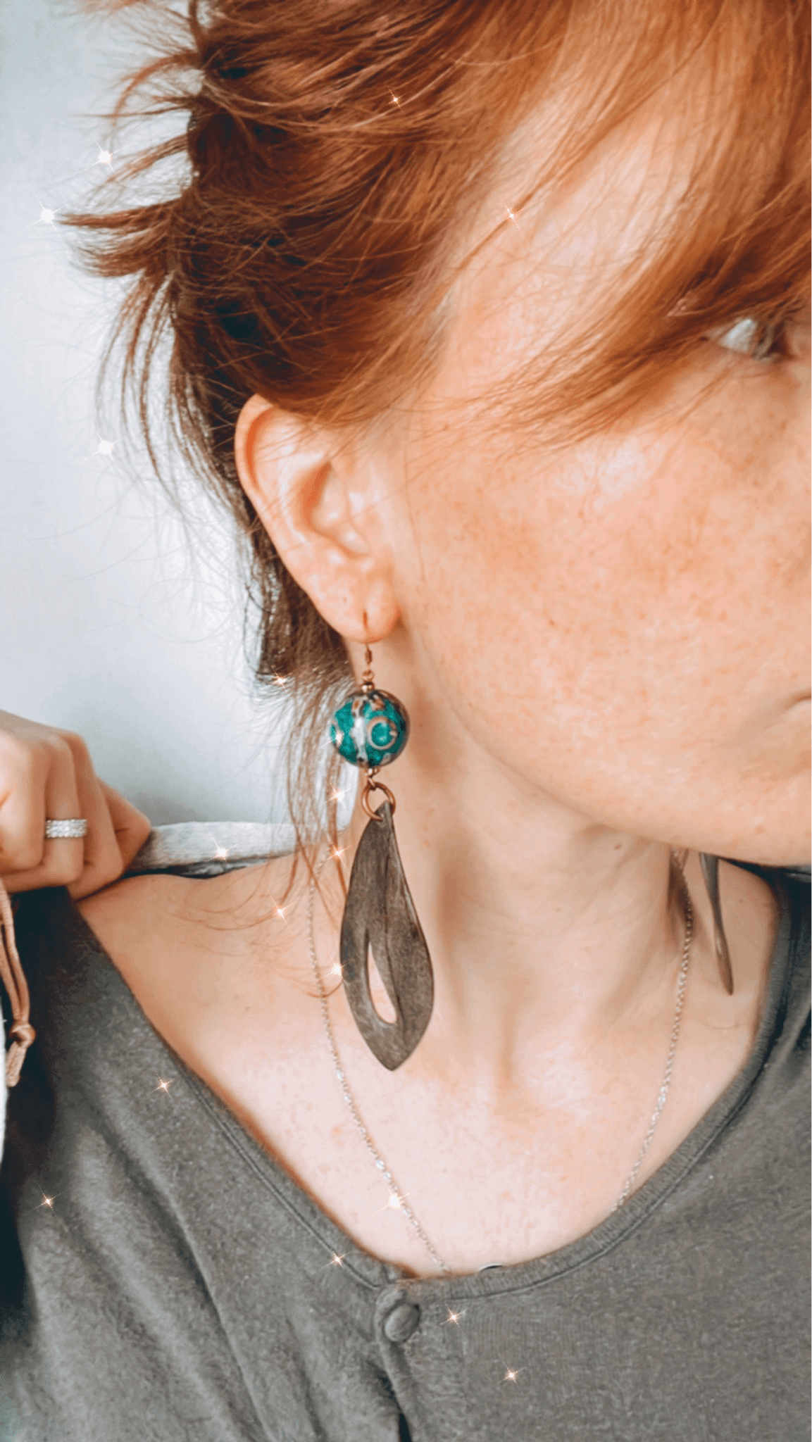 Boucles d’oreilles feuilles bois MADO - Créations Uniques