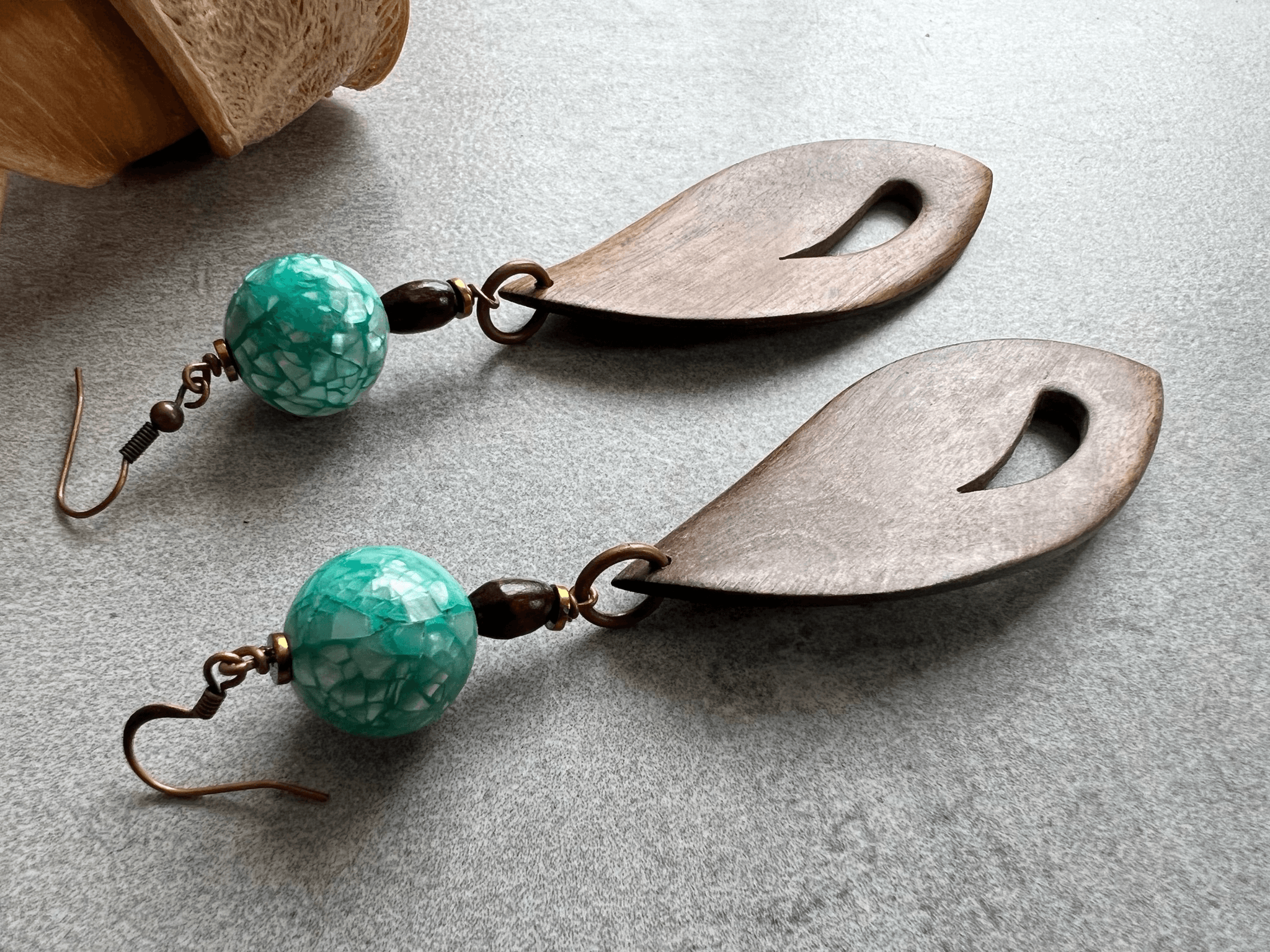 Boucles d’oreilles LIZENN style bohème turquoise - Créations Uniques