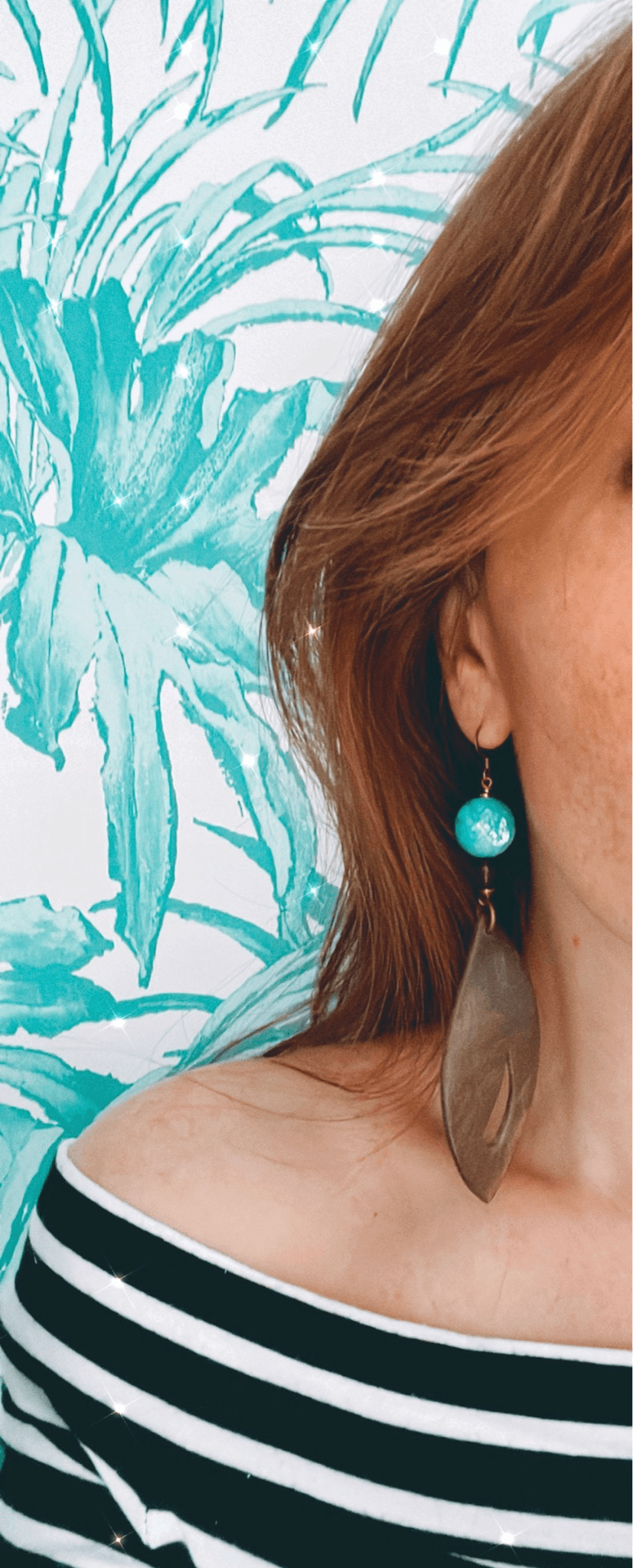 Boucles d’oreilles LIZENN style bohème turquoise - Créations Uniques