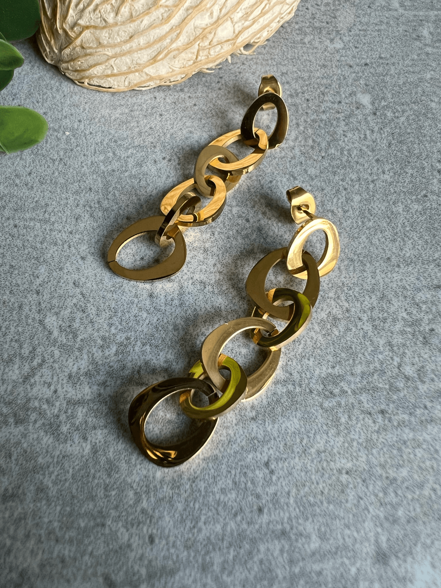 Boucles d’oreilles ANISSA maillons dorés - Créations Uniques