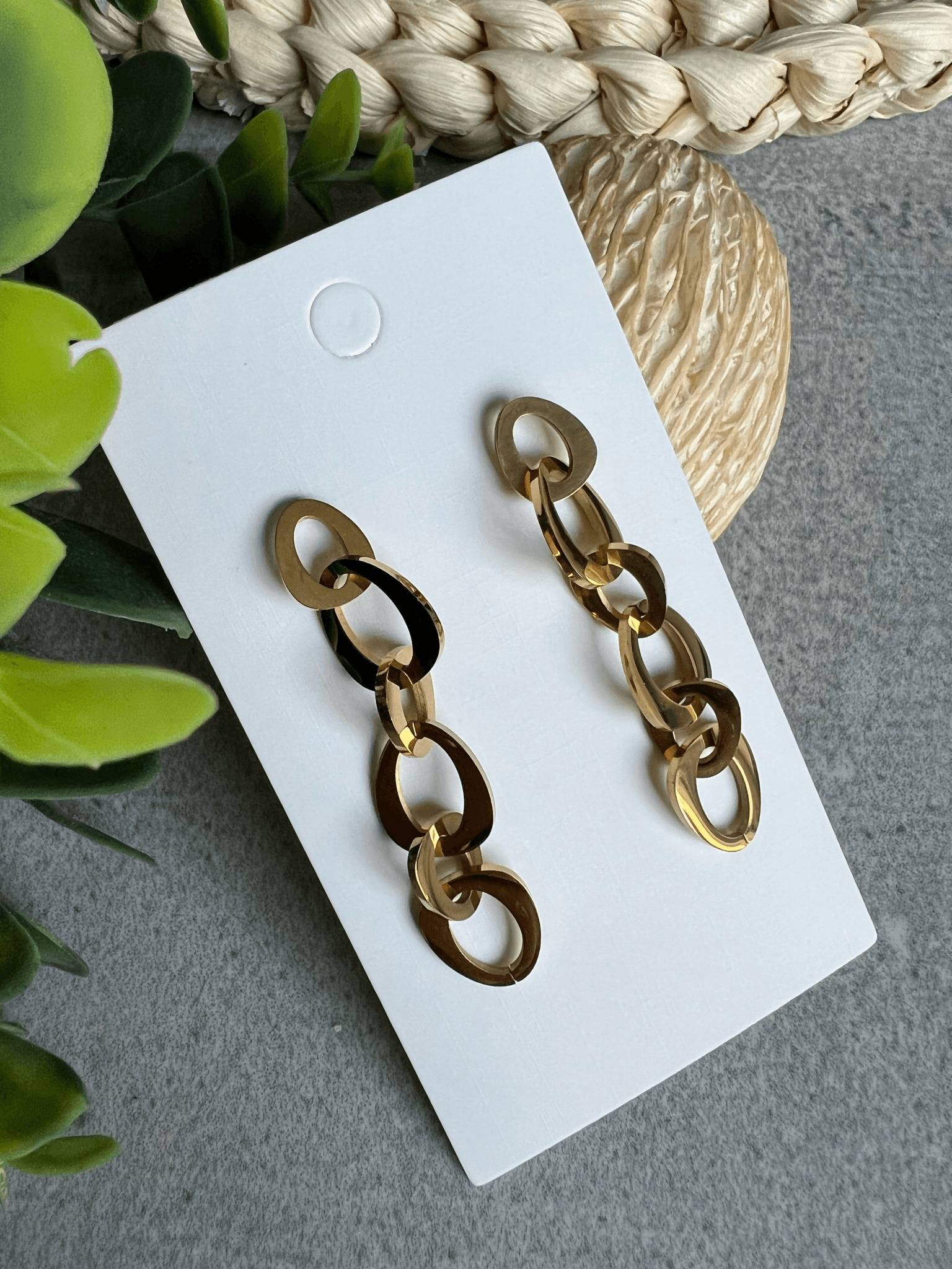 Boucles d’oreilles ANISSA maillons dorés - Créations Uniques