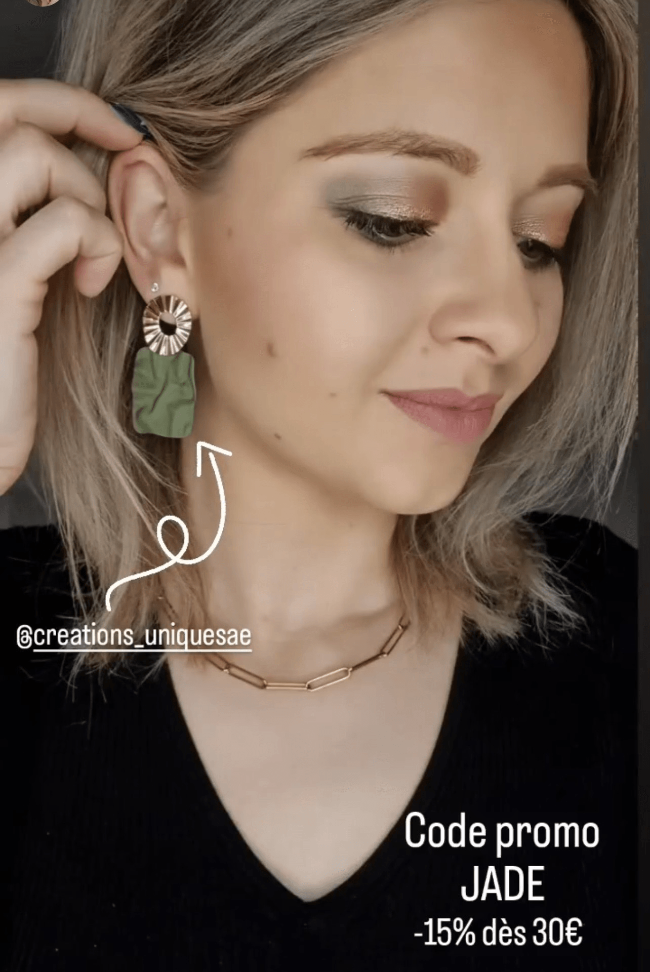Boucles d’oreilles rectangles kaki DAPHNÉ - Créations Uniques