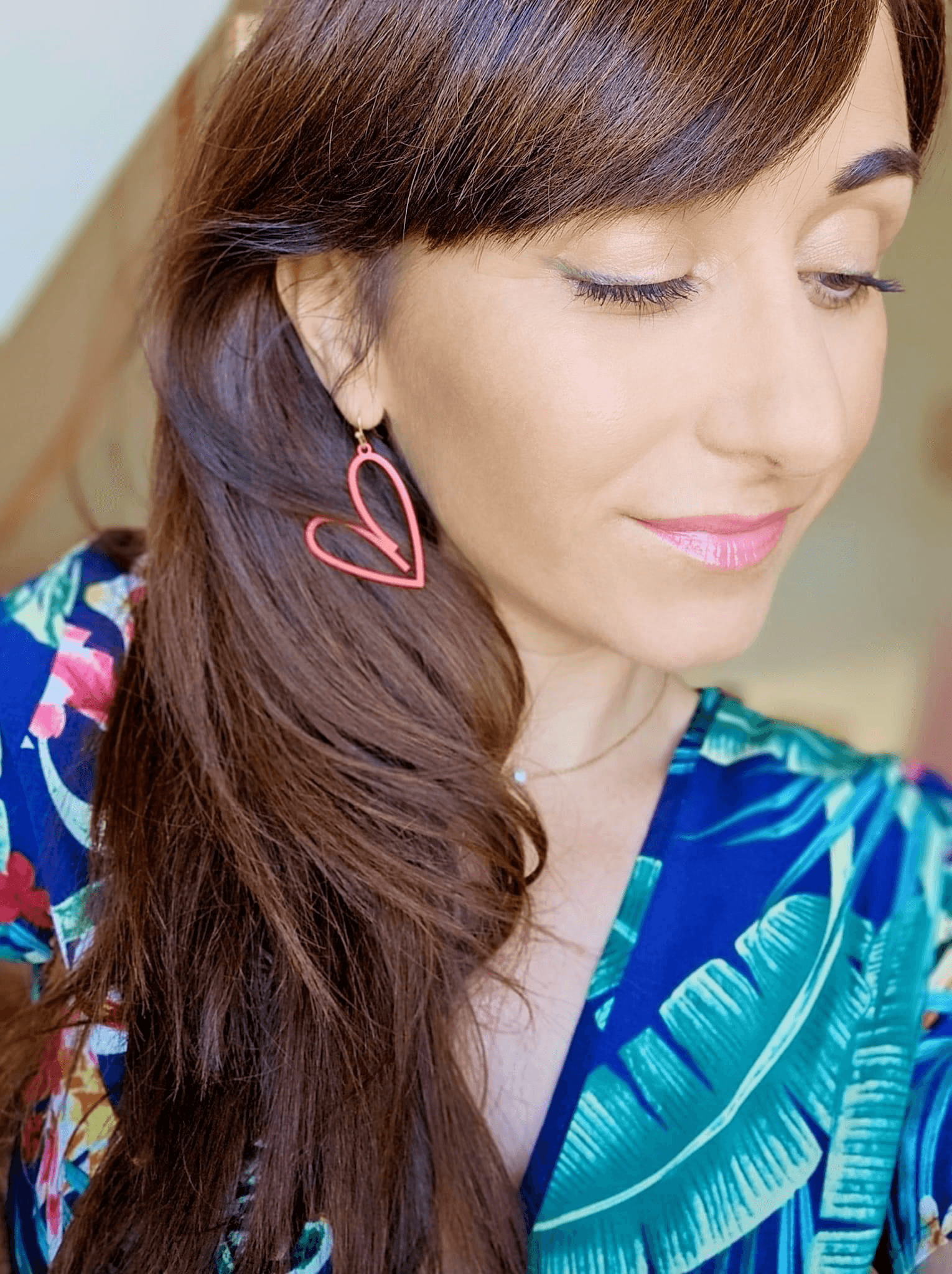 Boucles d’oreilles CALLIE cœurs rouges - Créations Uniques - Créations Uniques