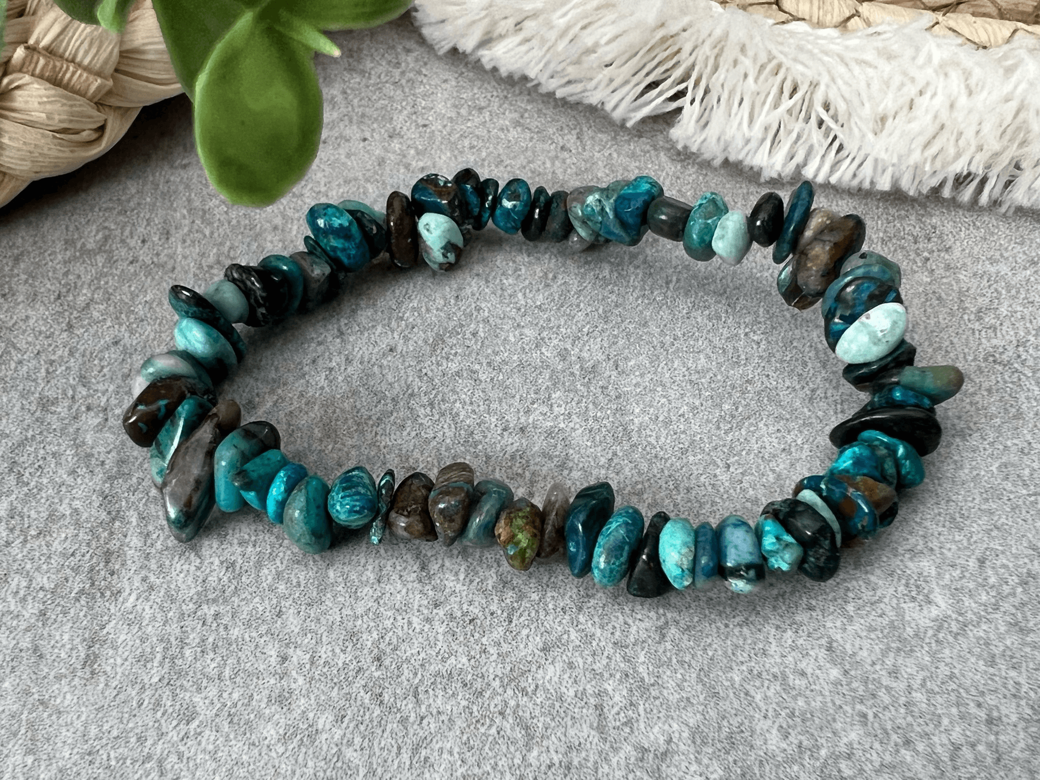 Bracelet ATACAMA - perles minérales Chyysocolle - Créations Uniques