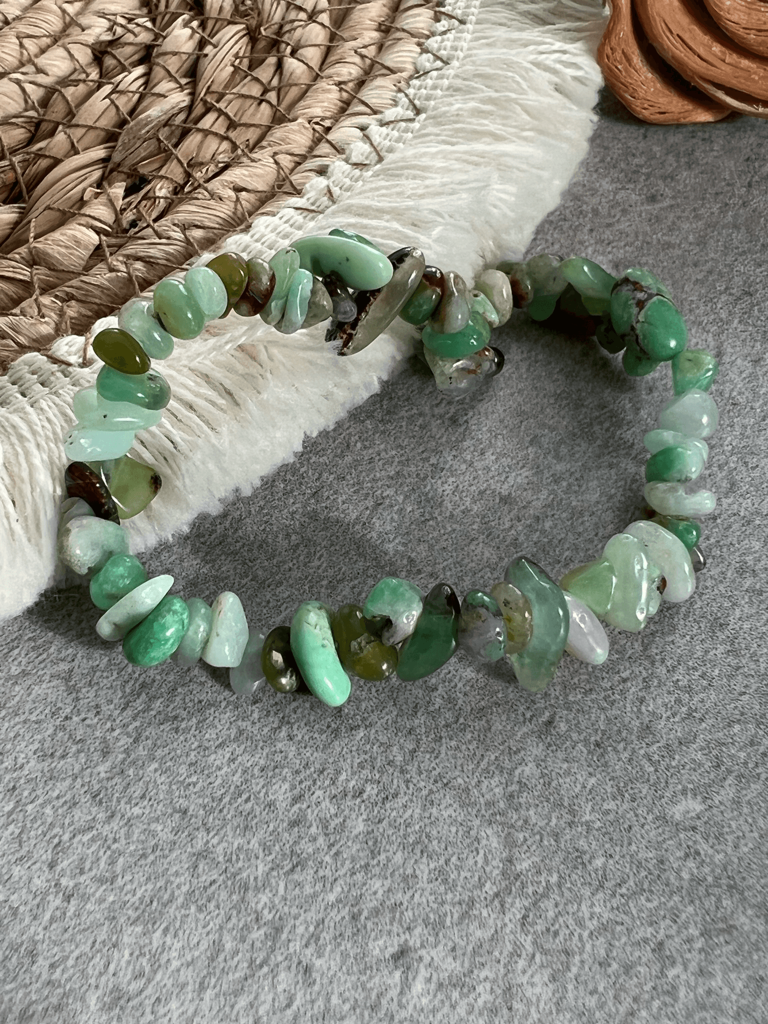 Bracelet ATACAMA - perles minérales Chrysoprase - Créations Uniques