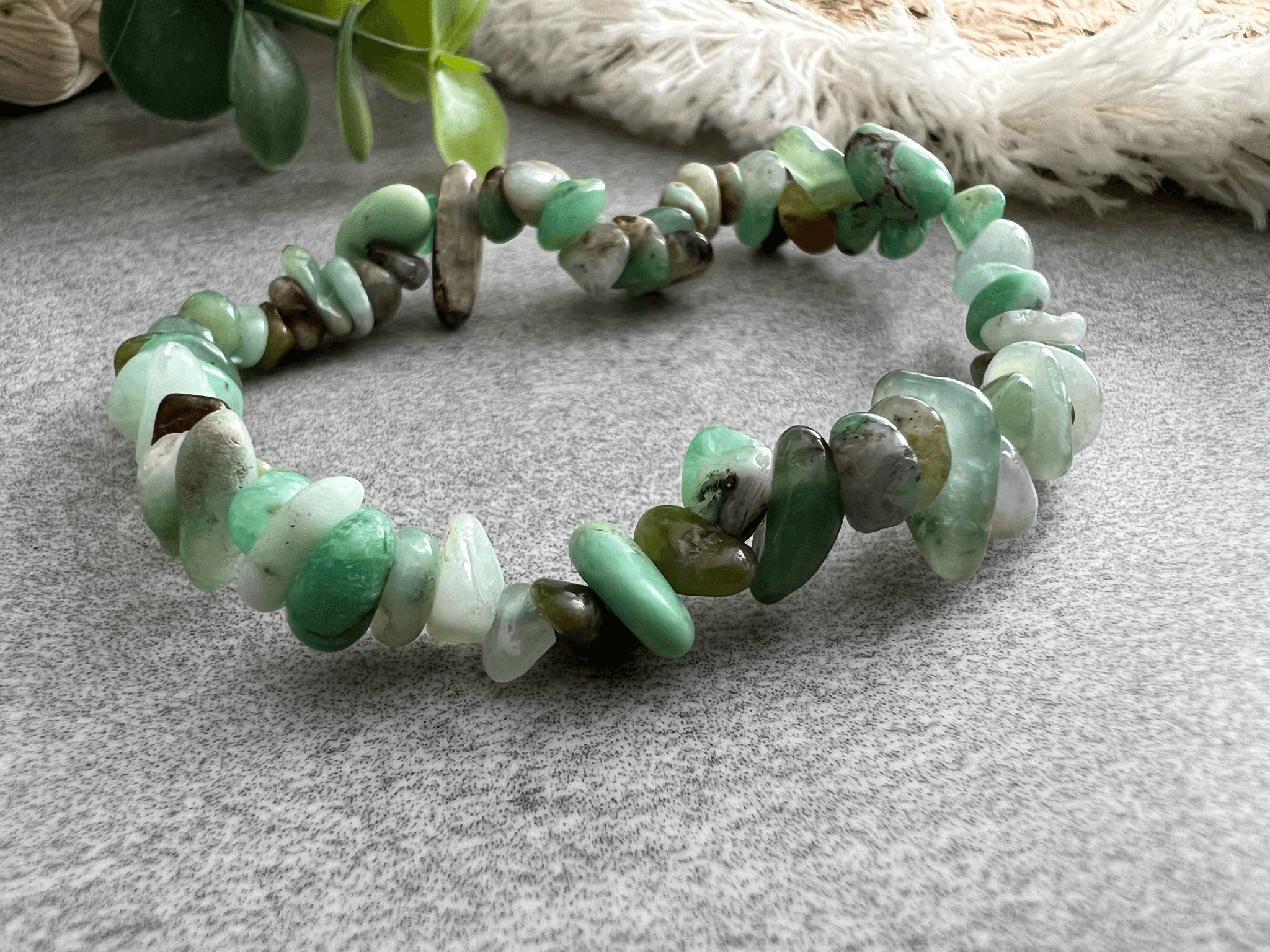 Bracelet ATACAMA - perles minérales Chrysoprase - Créations Uniques