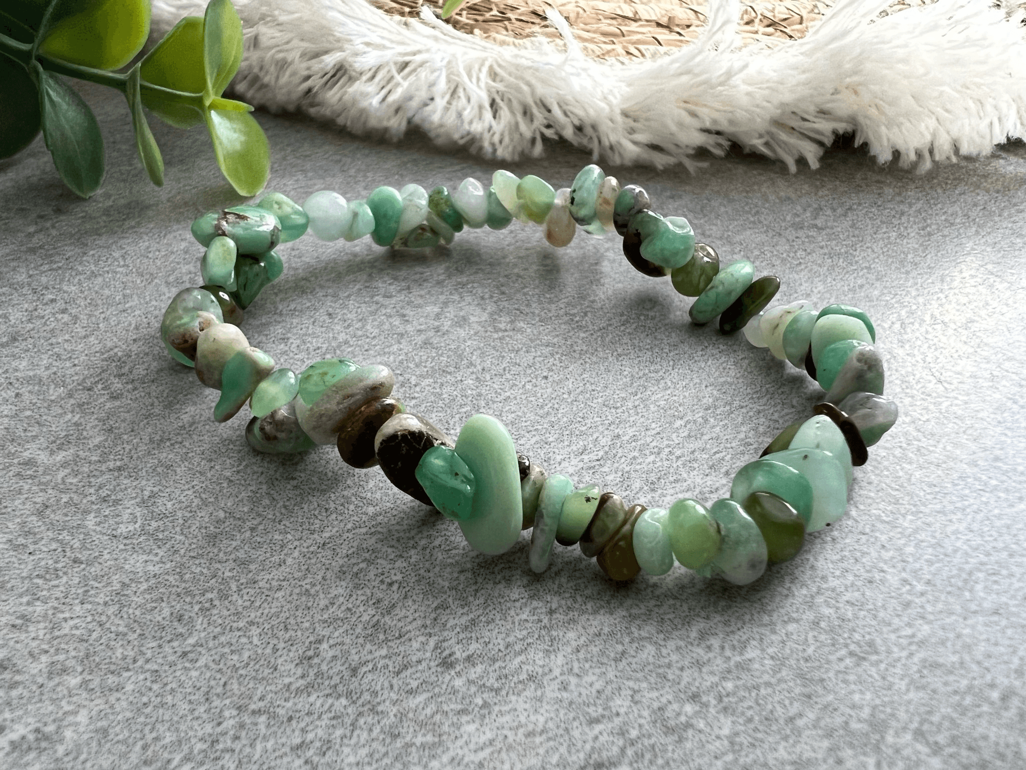 Bracelet ATACAMA - perles minérales Chrysoprase - Créations Uniques