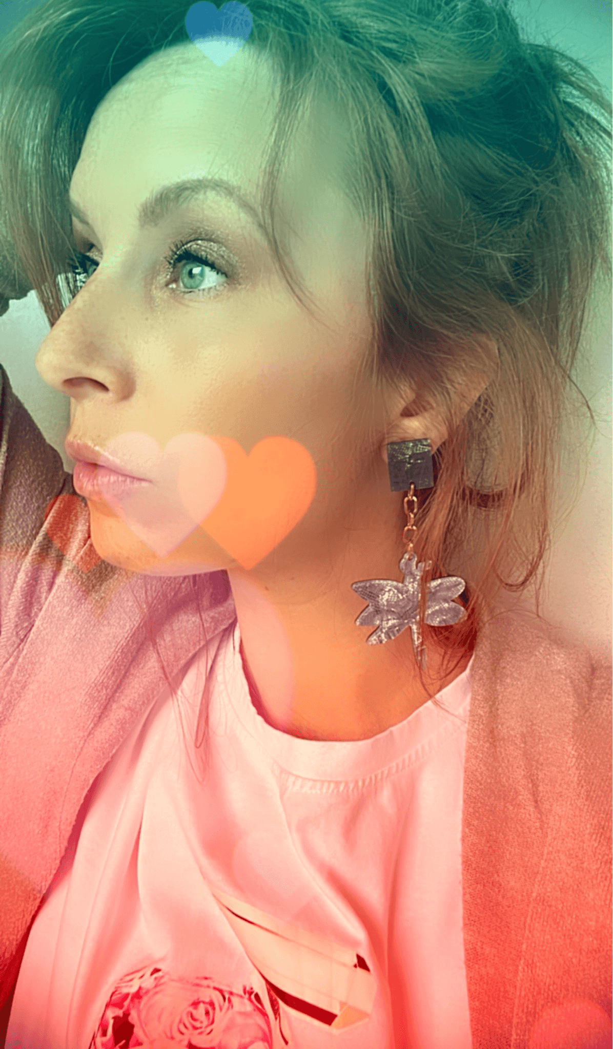 Boucles d’oreilles ODETTE libellule légères résine bleu gris - Créations Uniques