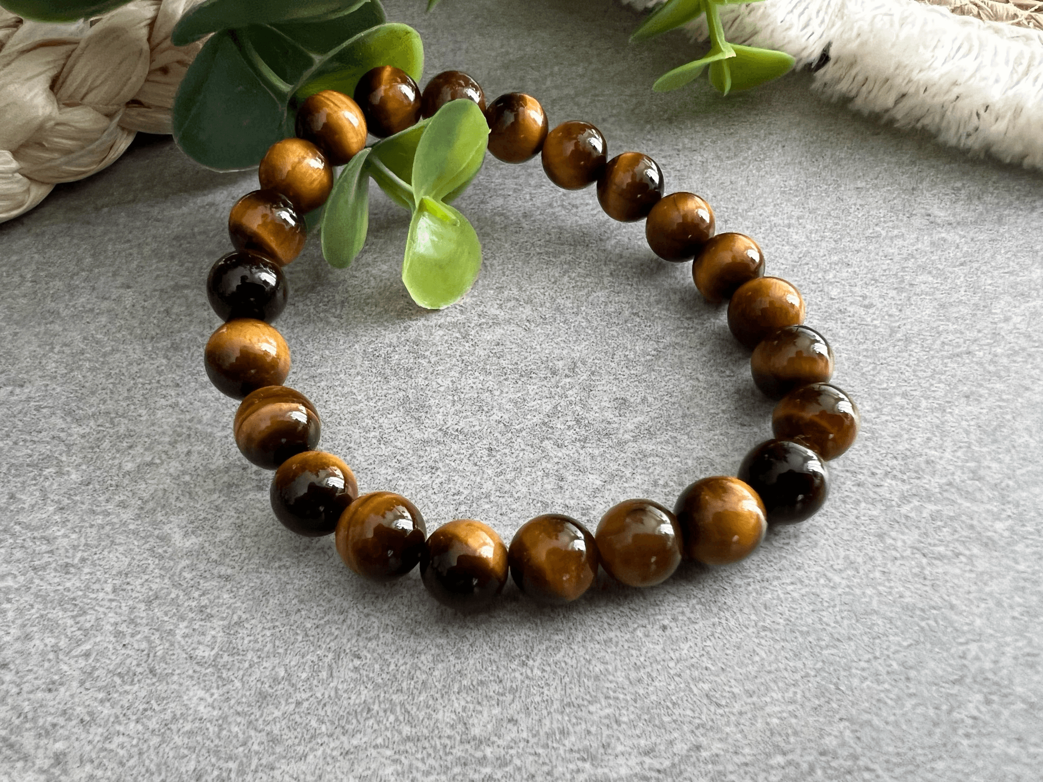 Bracelet TAORMINE - Perles minérales OEIL DE TIGRE. - Créations Uniques