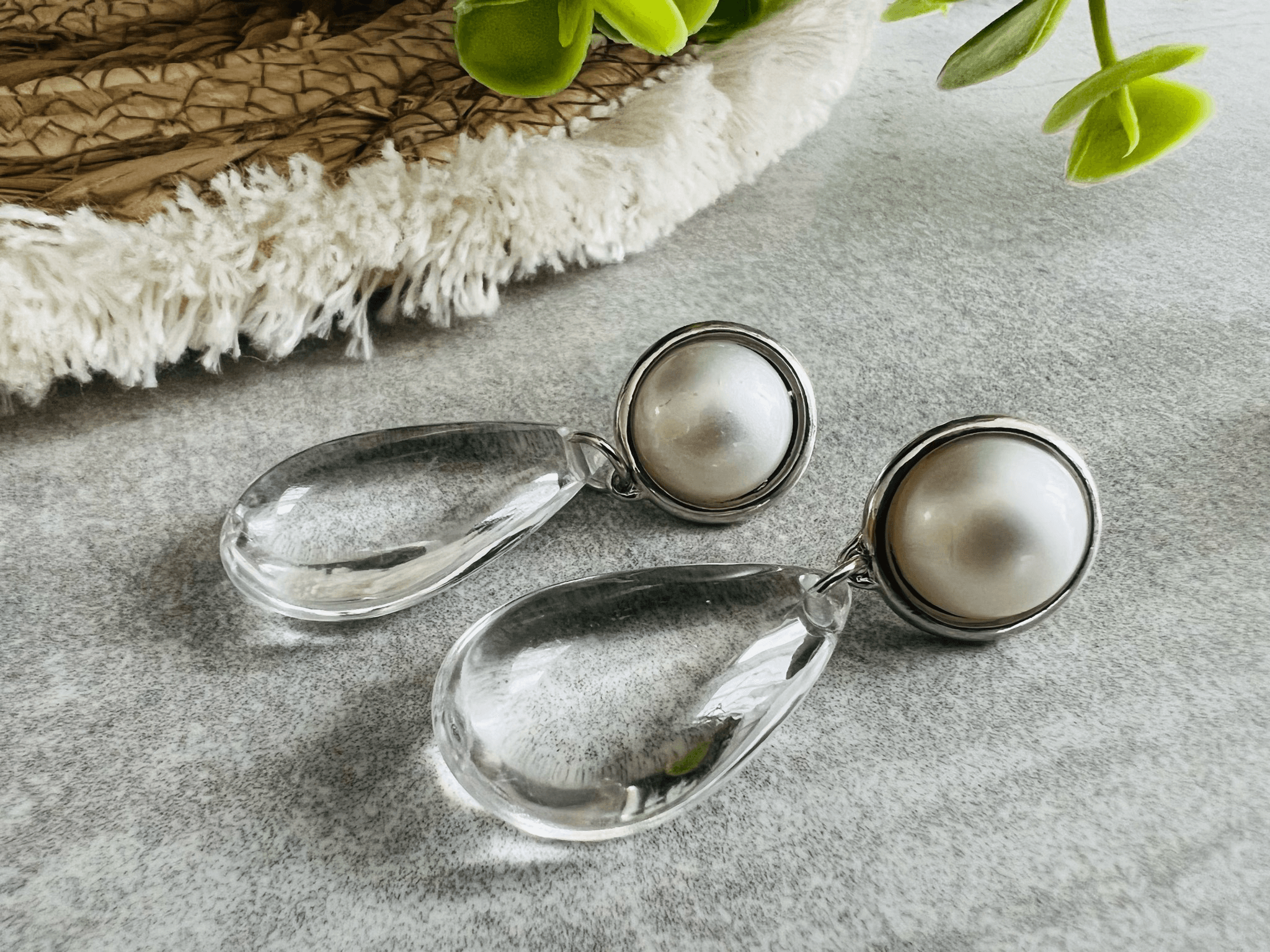 Boucles d’oreilles TALLULAH gouttes transparentes - Créations Uniques