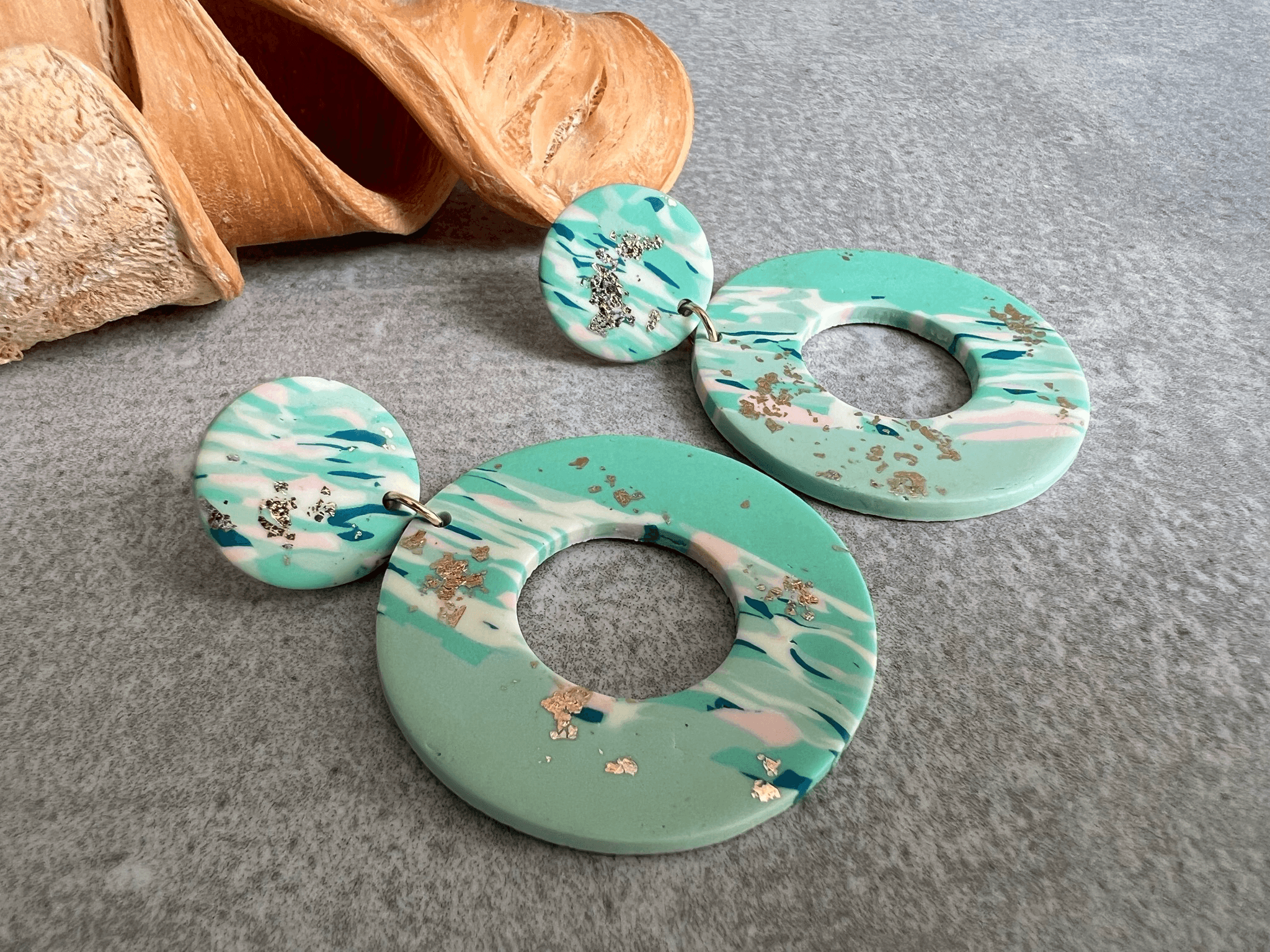 Boucles d’oreilles polymère LÉONTINE - Créations Uniques