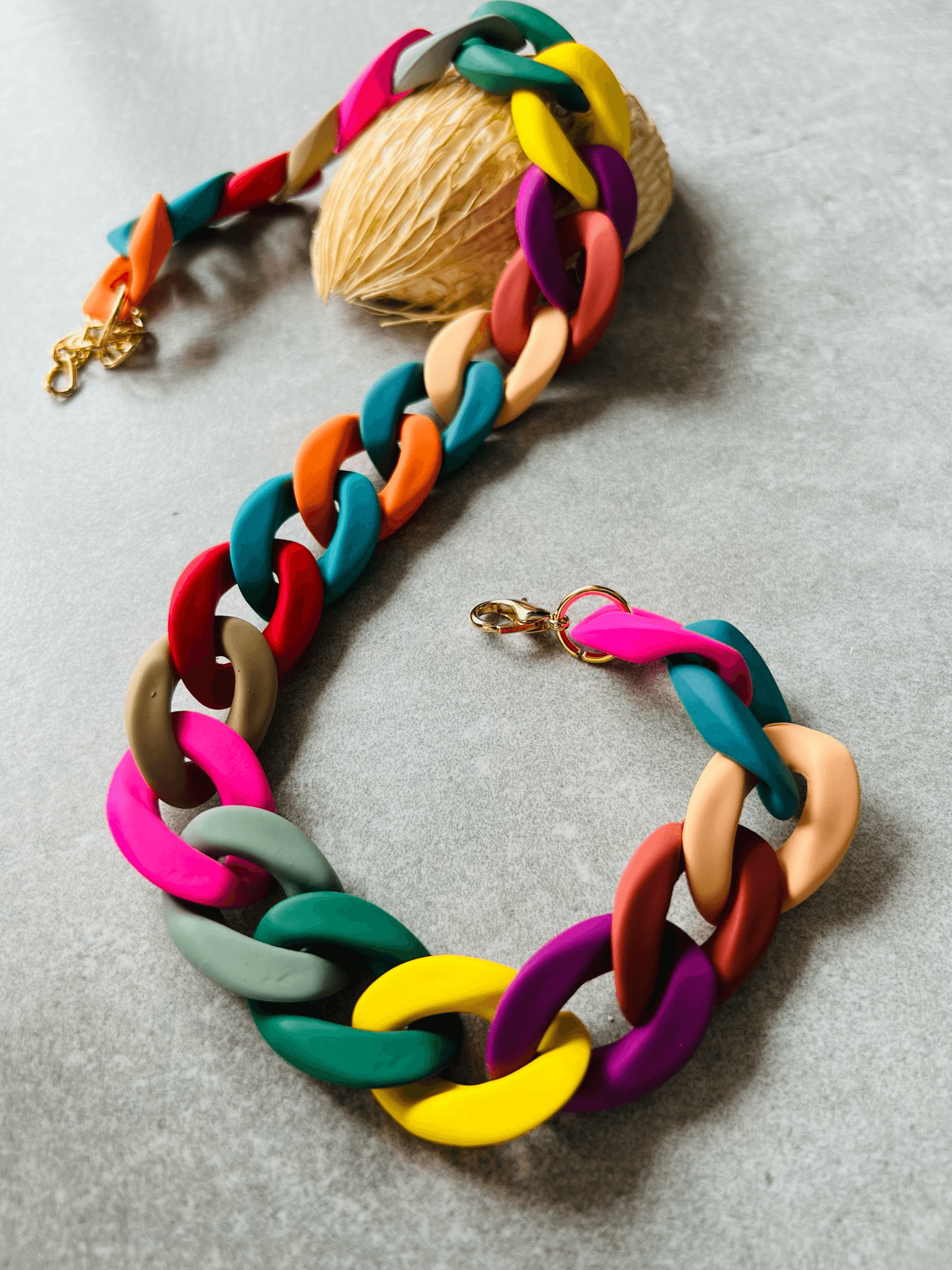 Collier maillons multicolores WAYNE - Créations Uniques