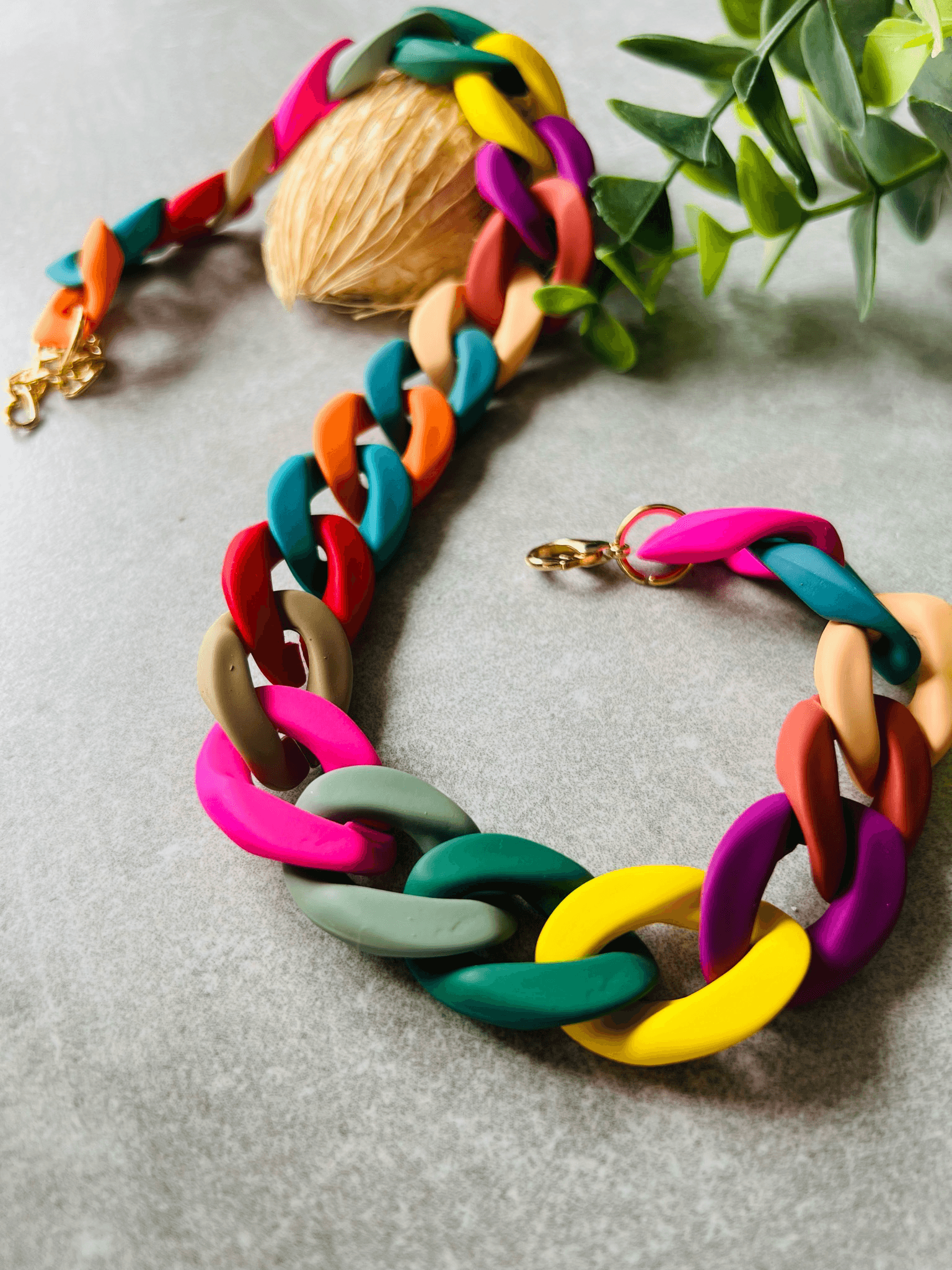 Collier maillons multicolores WAYNE - Créations Uniques