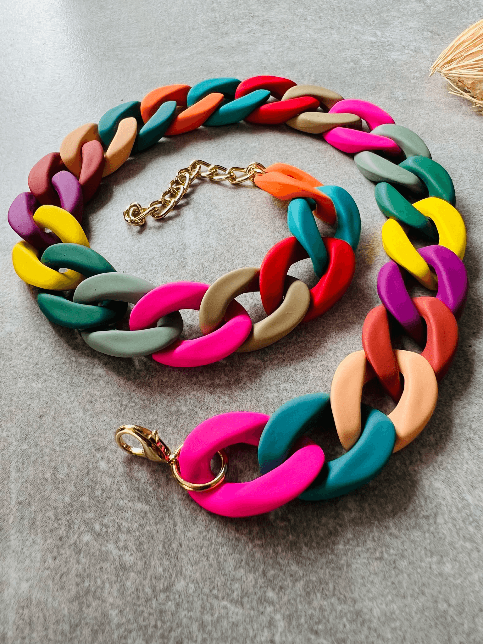 Collier maillons multicolores WAYNE - Créations Uniques