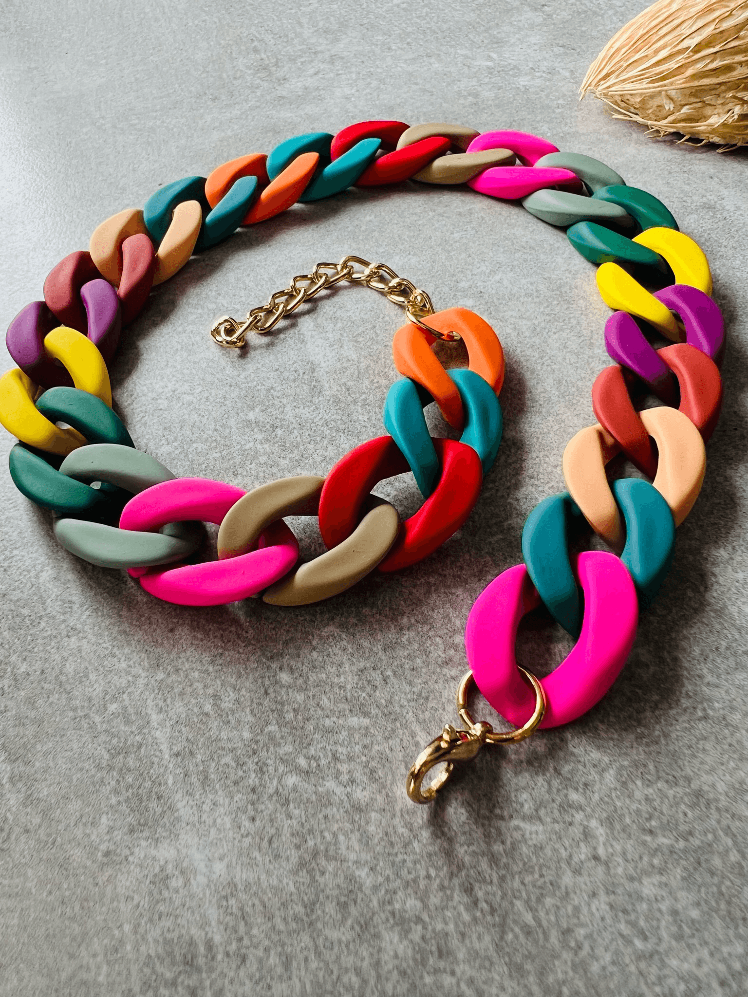 Collier maillons multicolores WAYNE - Créations Uniques