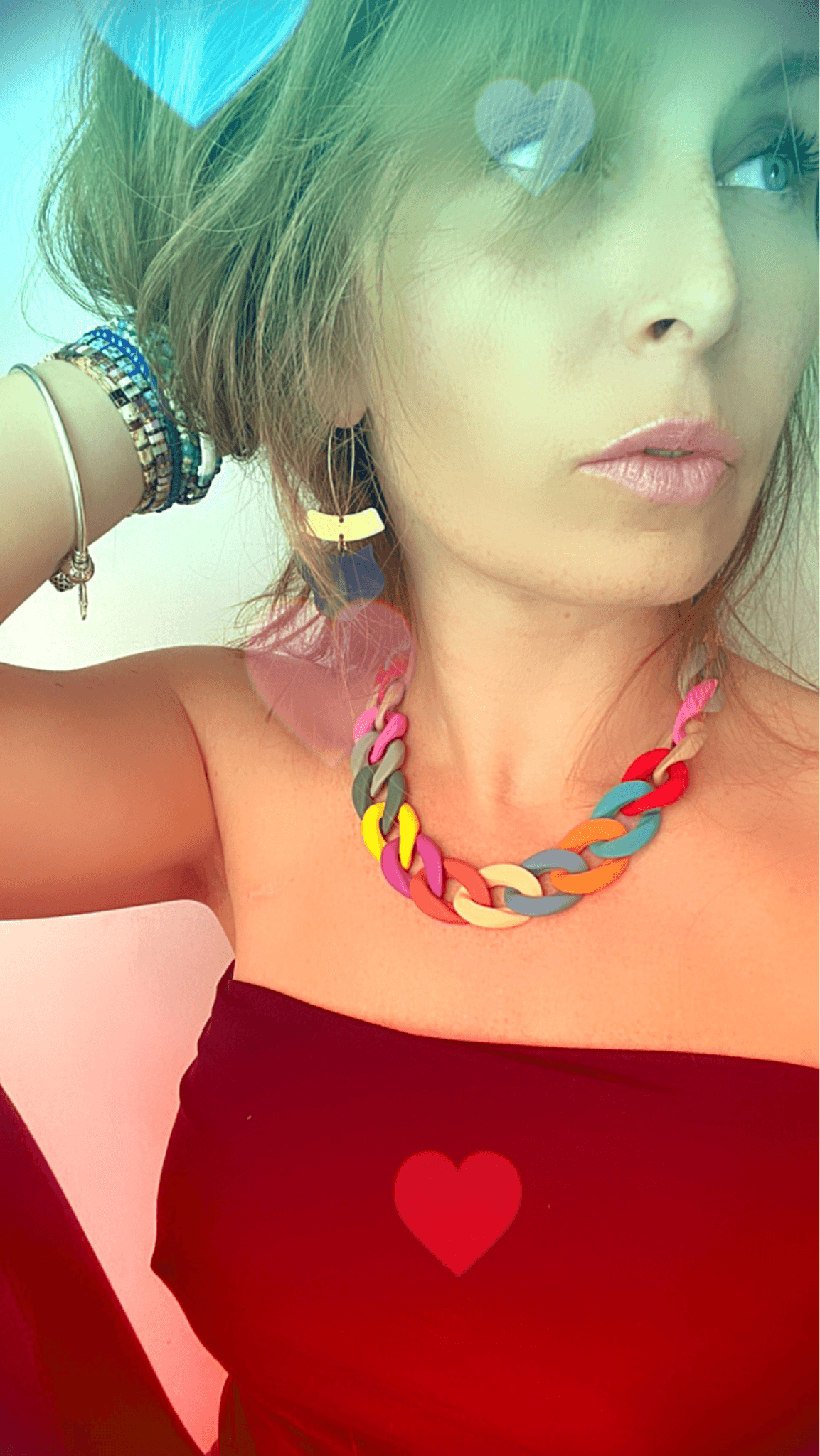 Collier maillons multicolores WAYNE - Créations Uniques