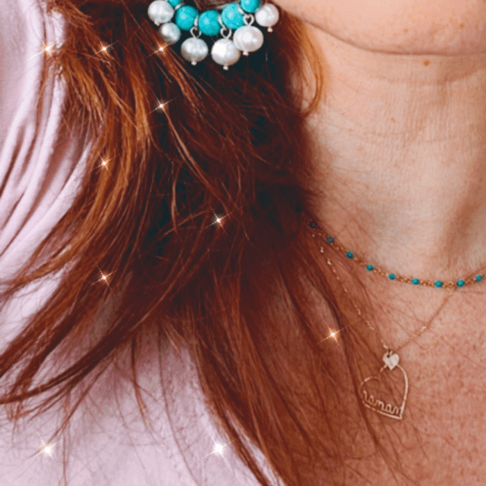 Boucles d’oreilles SORENE perles bleues - Créations Uniques