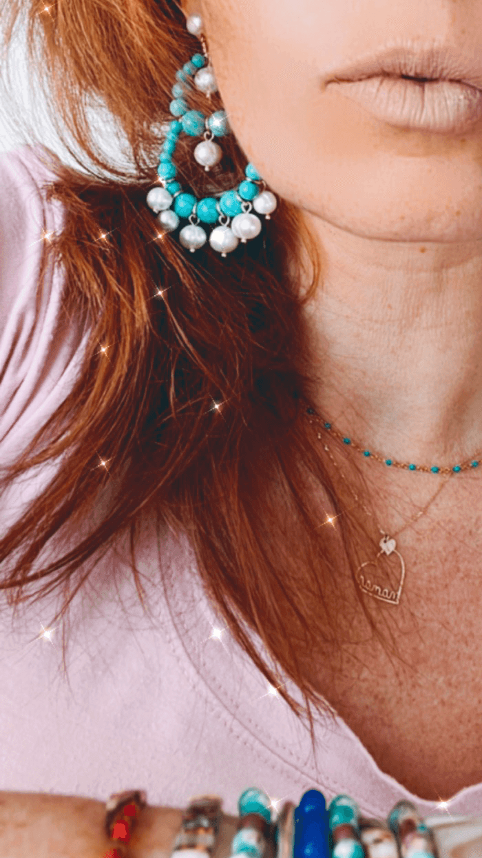 Boucles d’oreilles SORENE perles bleues - Créations Uniques