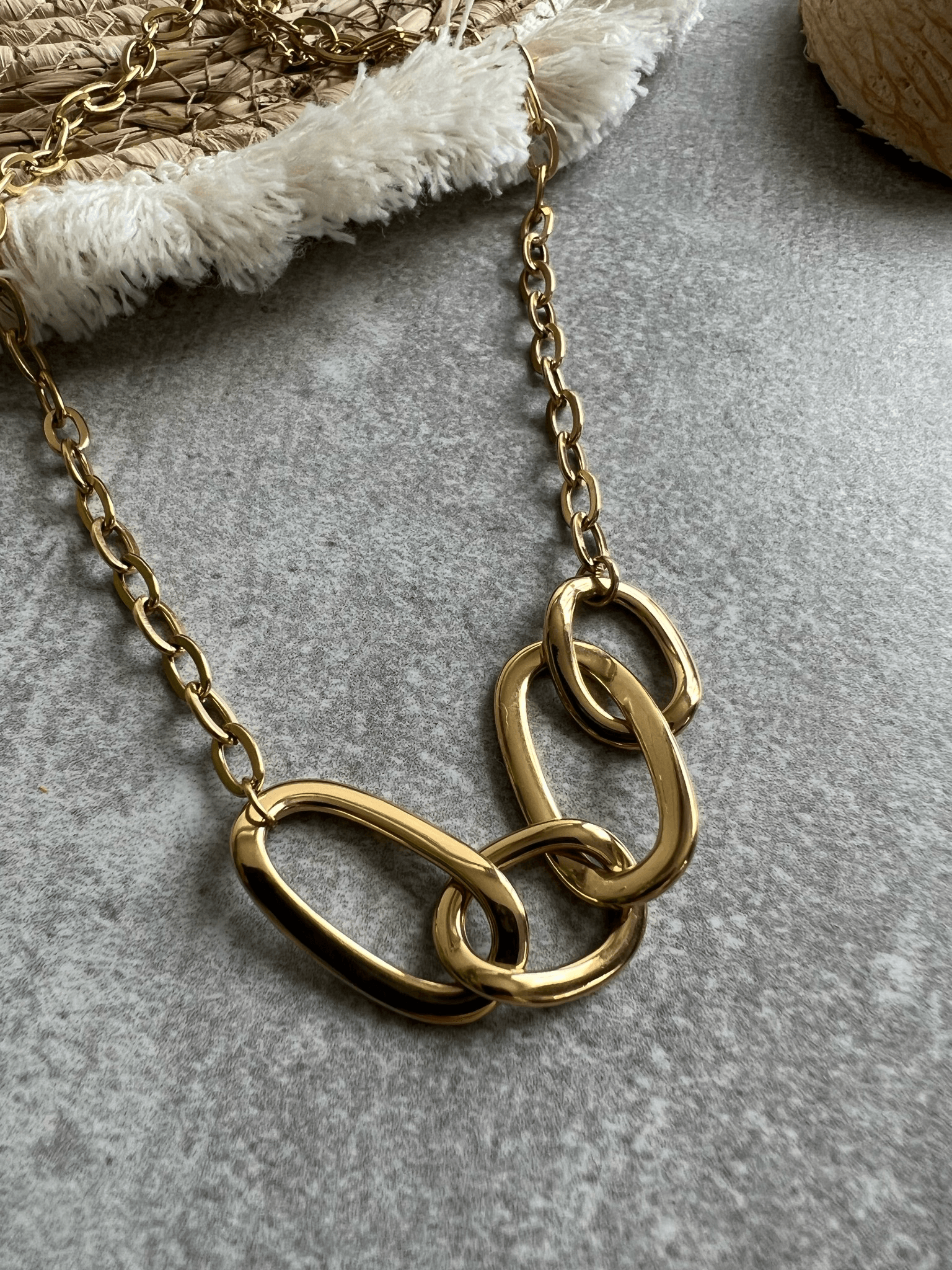 Collier casual NOËLLE maillons dorés - Créations Uniques