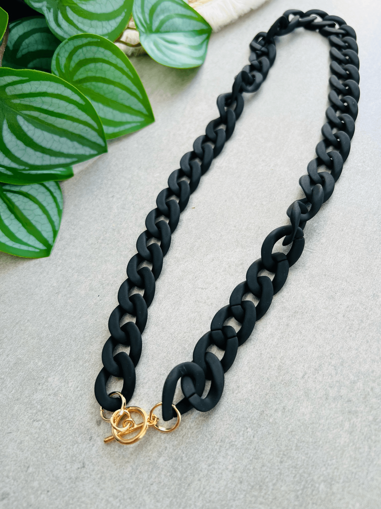 Collier EVELYN maillons noirs - Créations Uniques