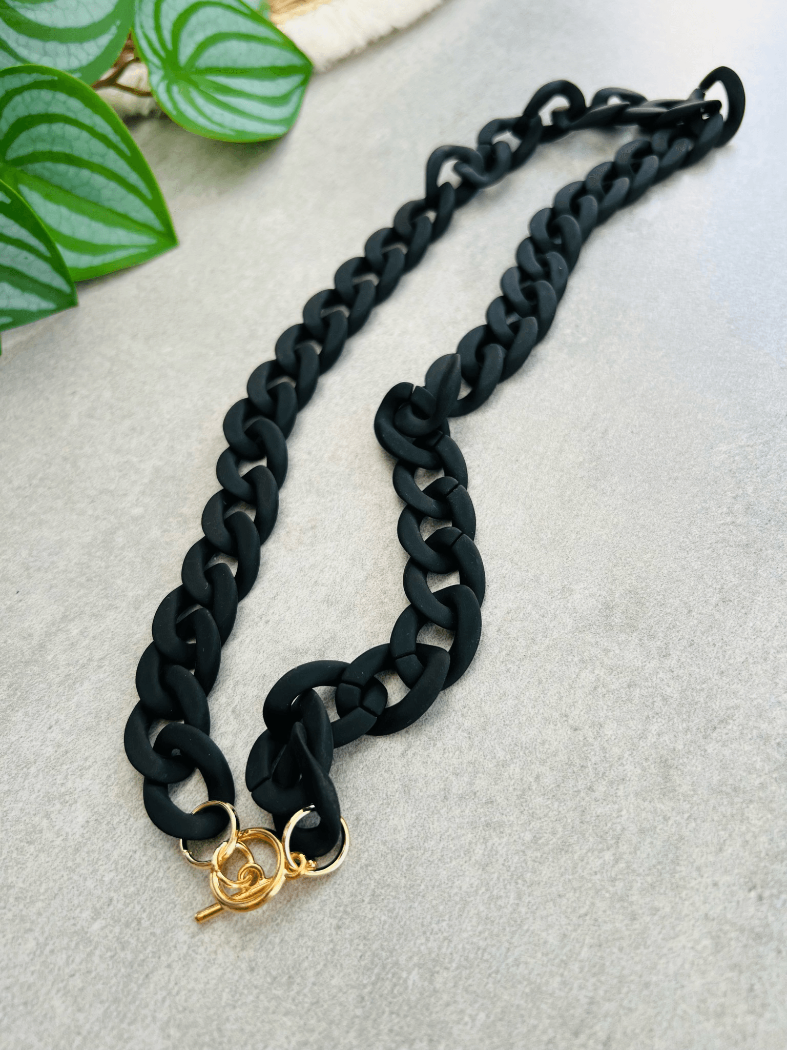 Collier EVELYN maillons noirs - Créations Uniques