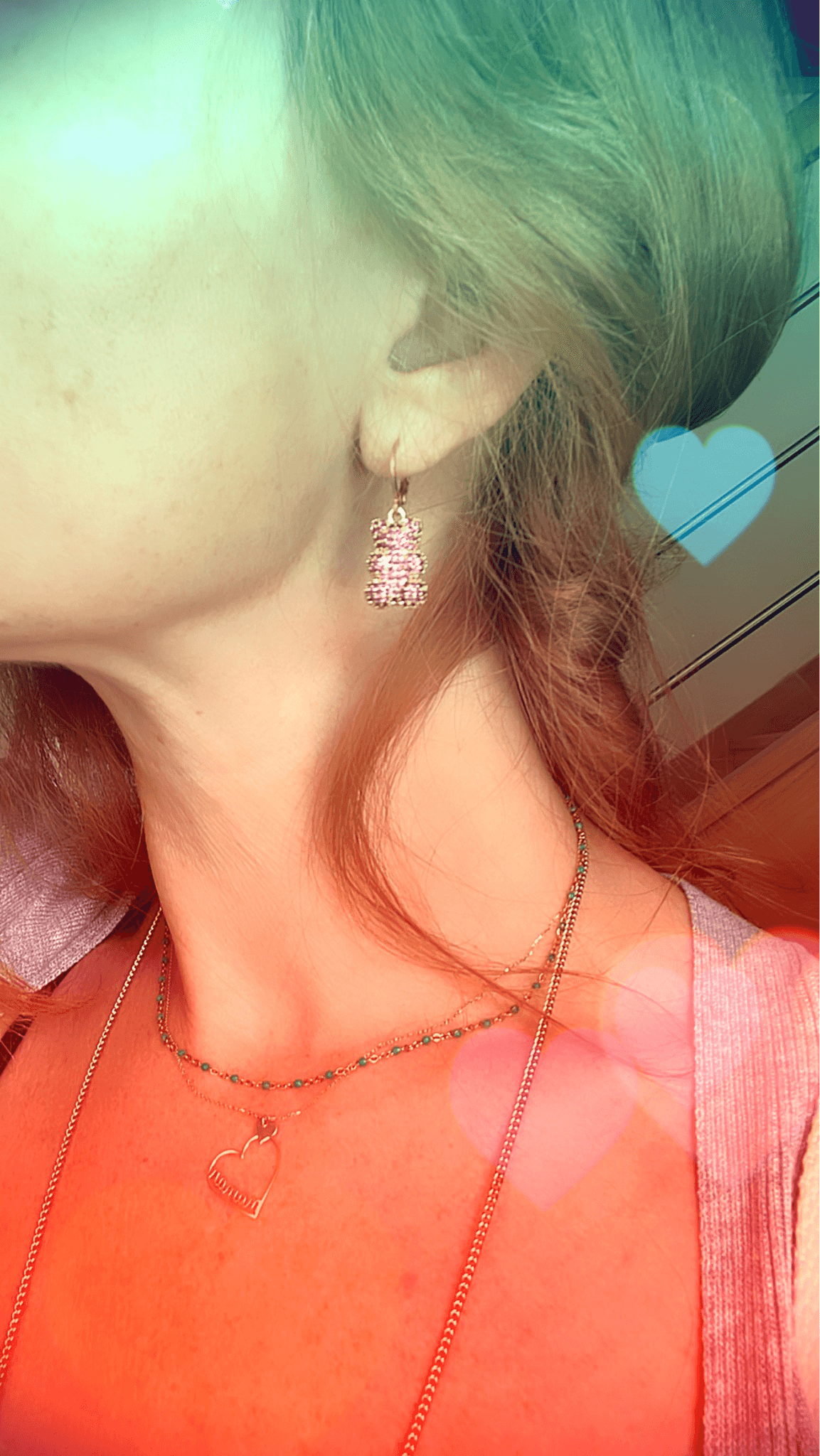 Boucles d’oreilles CRYSTAL mini créoles dorées oursons strass rose framboise - Créations Uniques