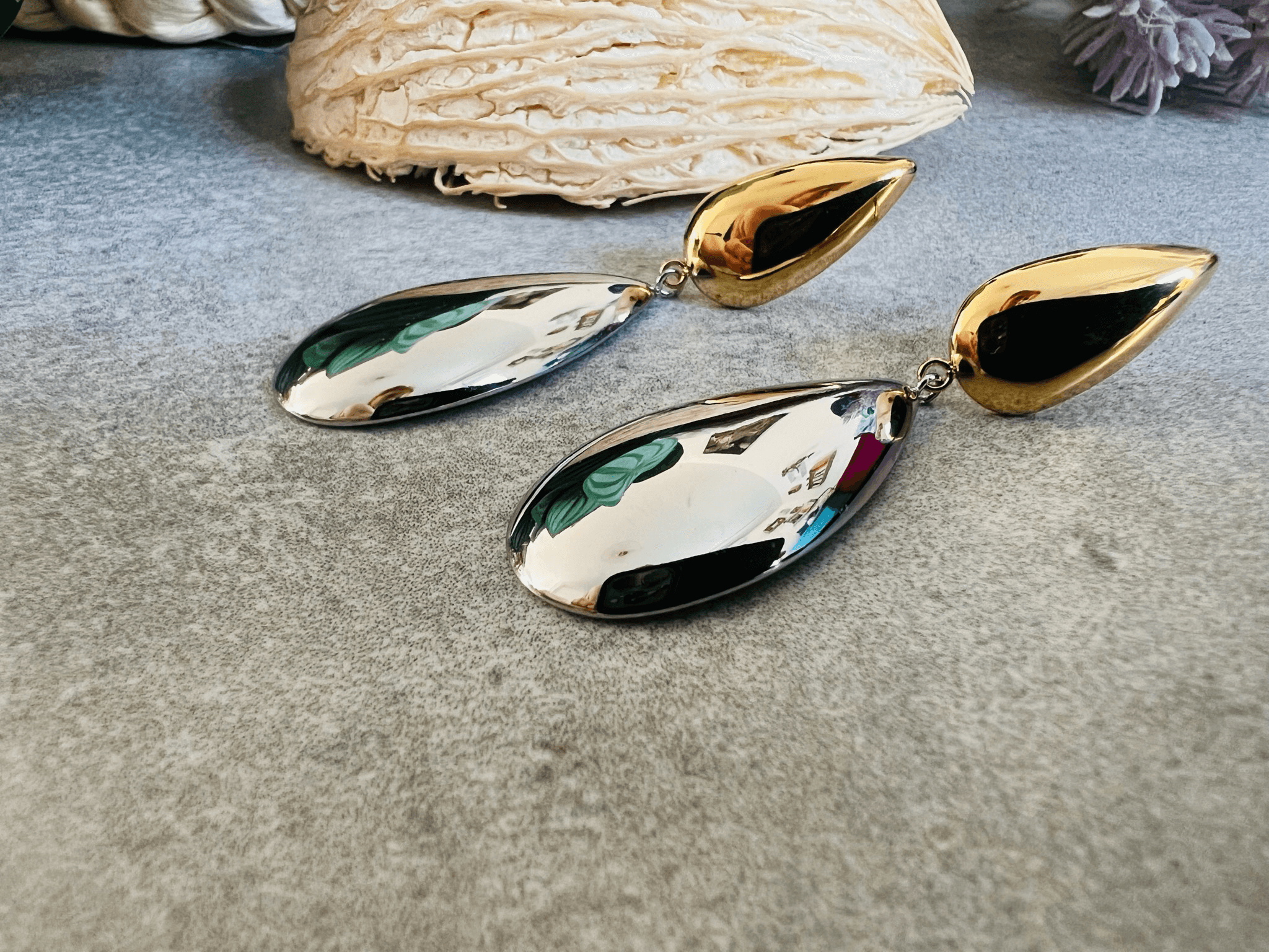 Boucles d’oreilles ELLINE larmes argentées - Créations Uniques