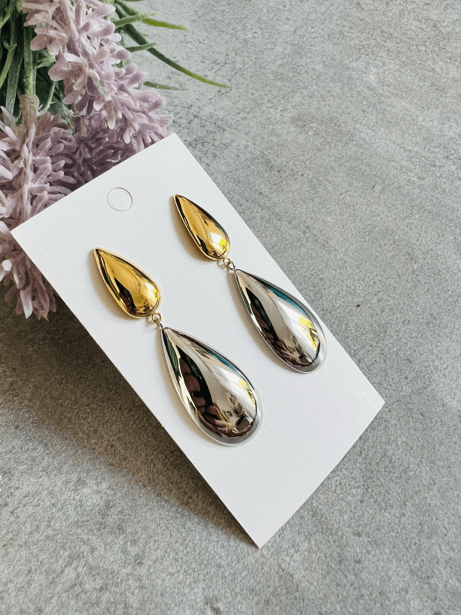 Boucles d’oreilles ELLINE larmes argentées - Créations Uniques