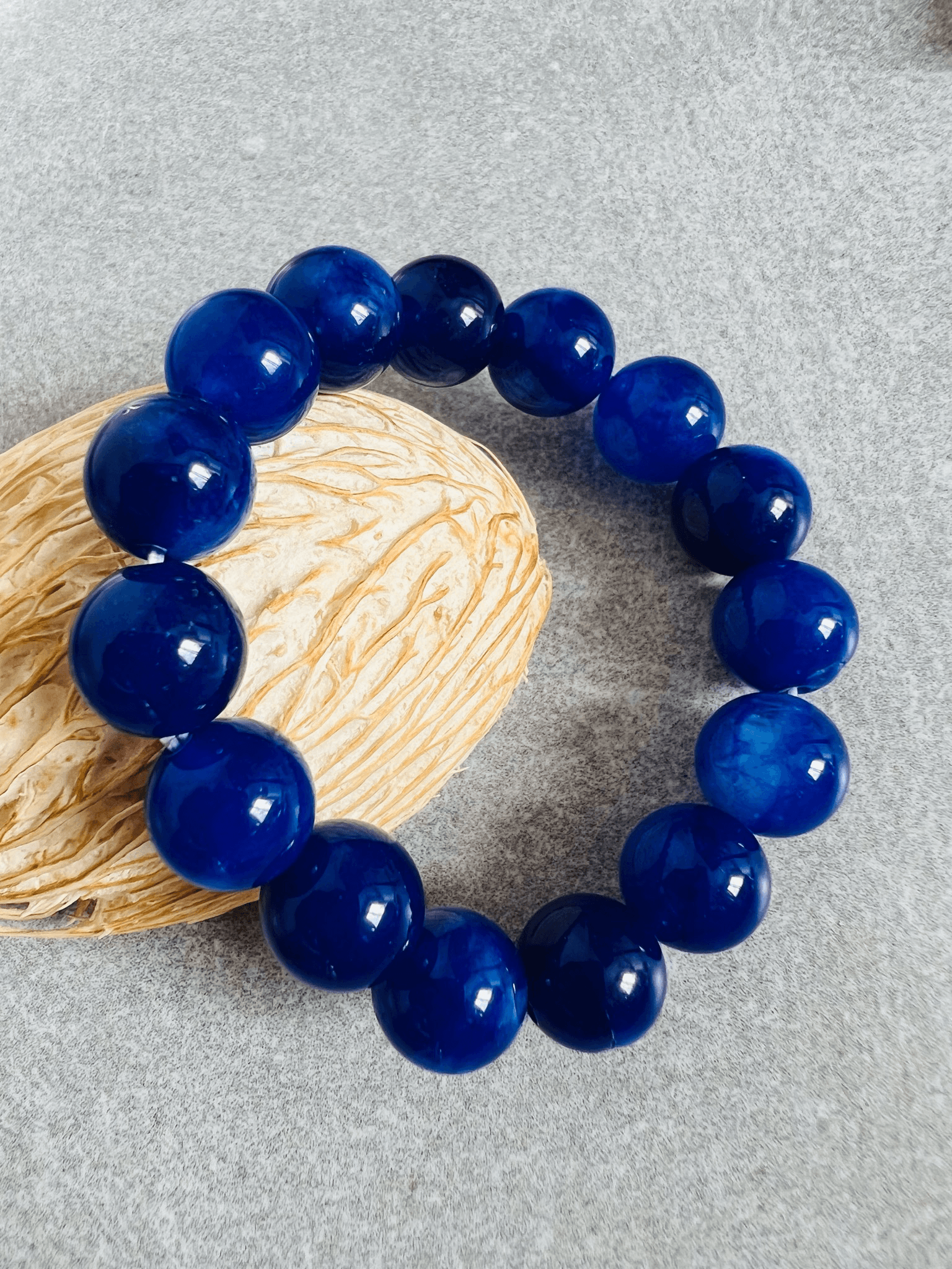 Bracelet perles BLEU NUIT - Créations Uniques