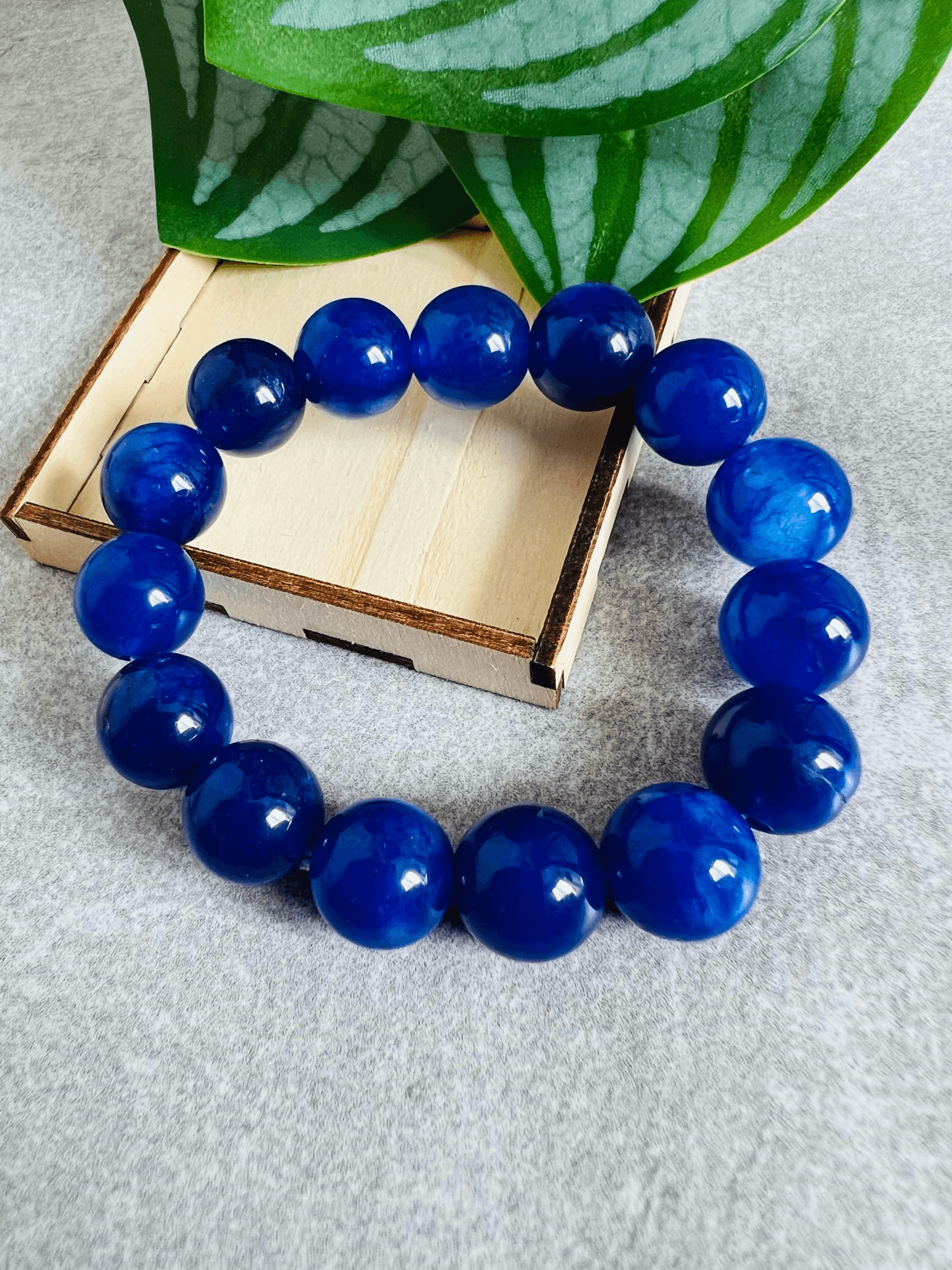 Bracelet perles BLEU NUIT - Créations Uniques