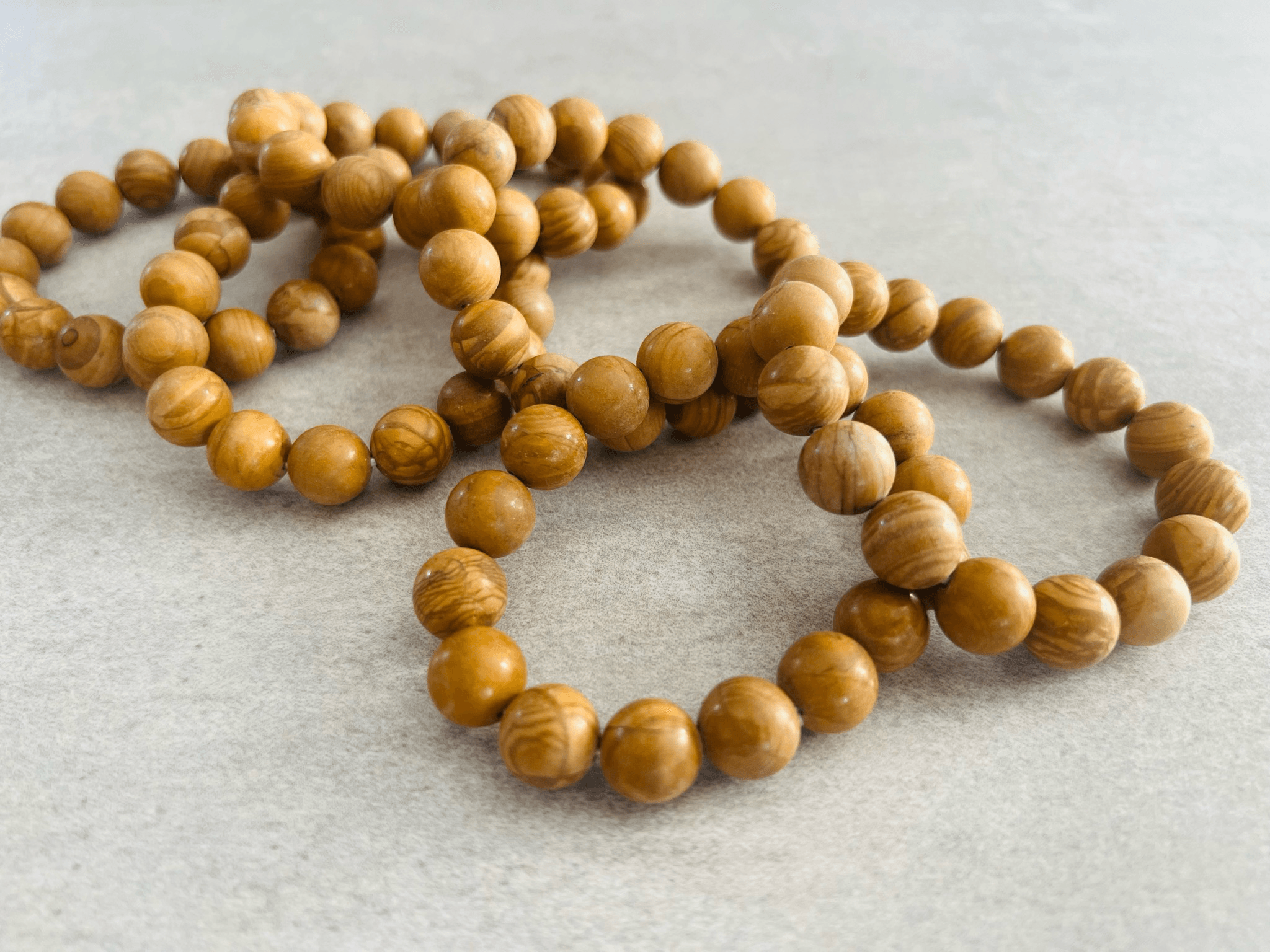 Bracelet MARRON perles effet bois - Créations Uniques
