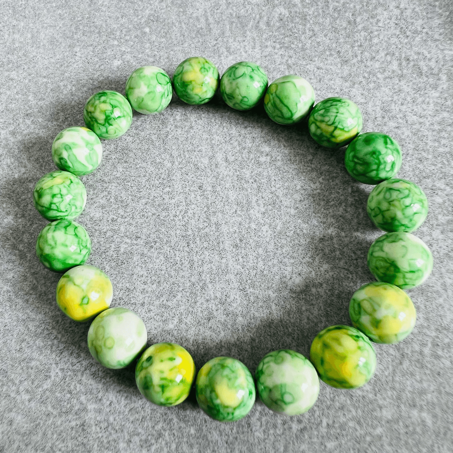 Bracelet VERT POMME perles - Créations Uniques