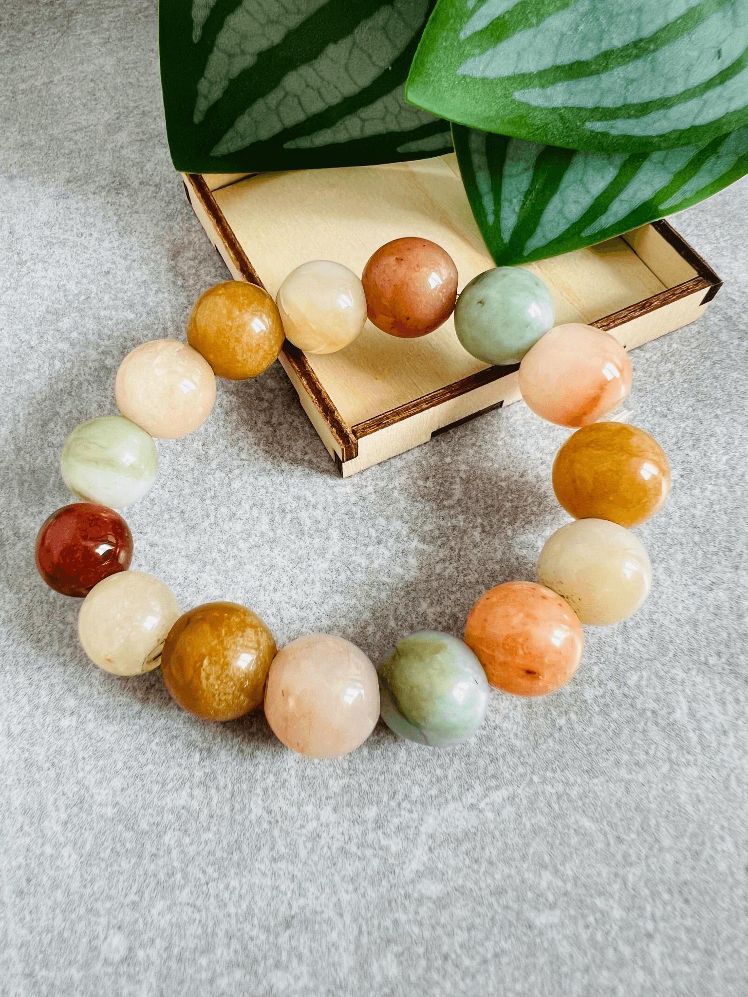 Bracelet TERRACOTTA perles 14 mm - Créations Uniques