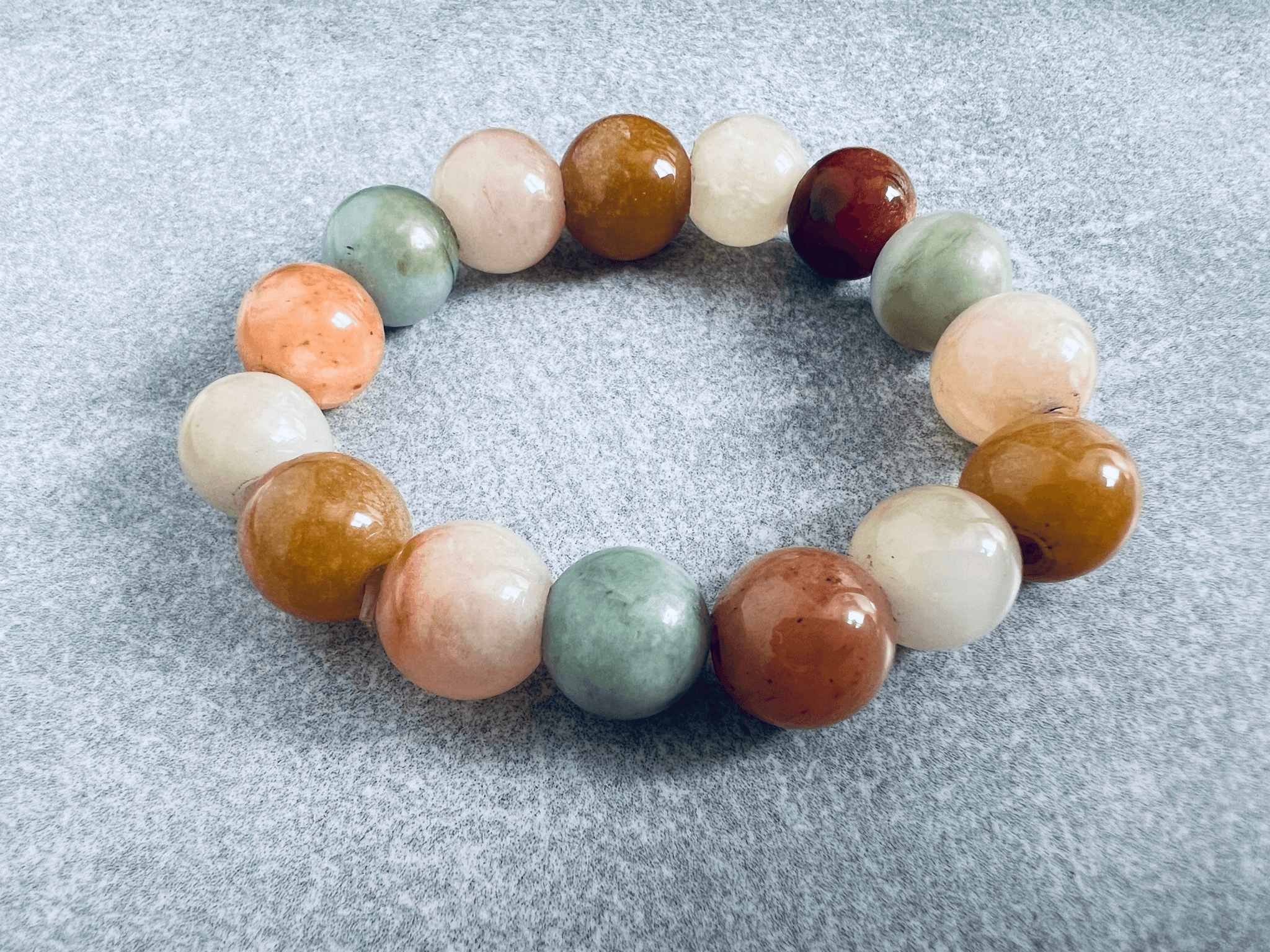 Bracelet TERRACOTTA perles 14 mm - Créations Uniques