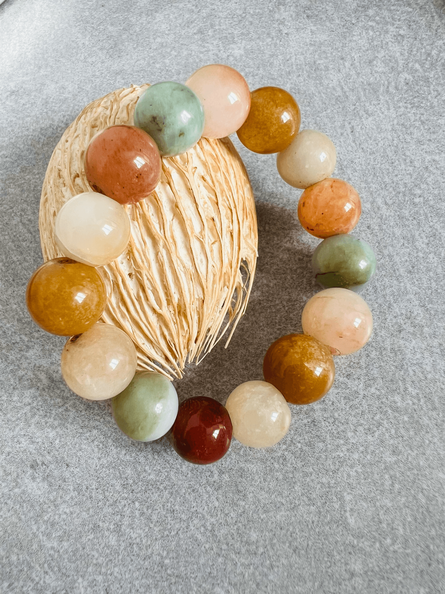 Bracelet TERRACOTTA perles 14 mm - Créations Uniques