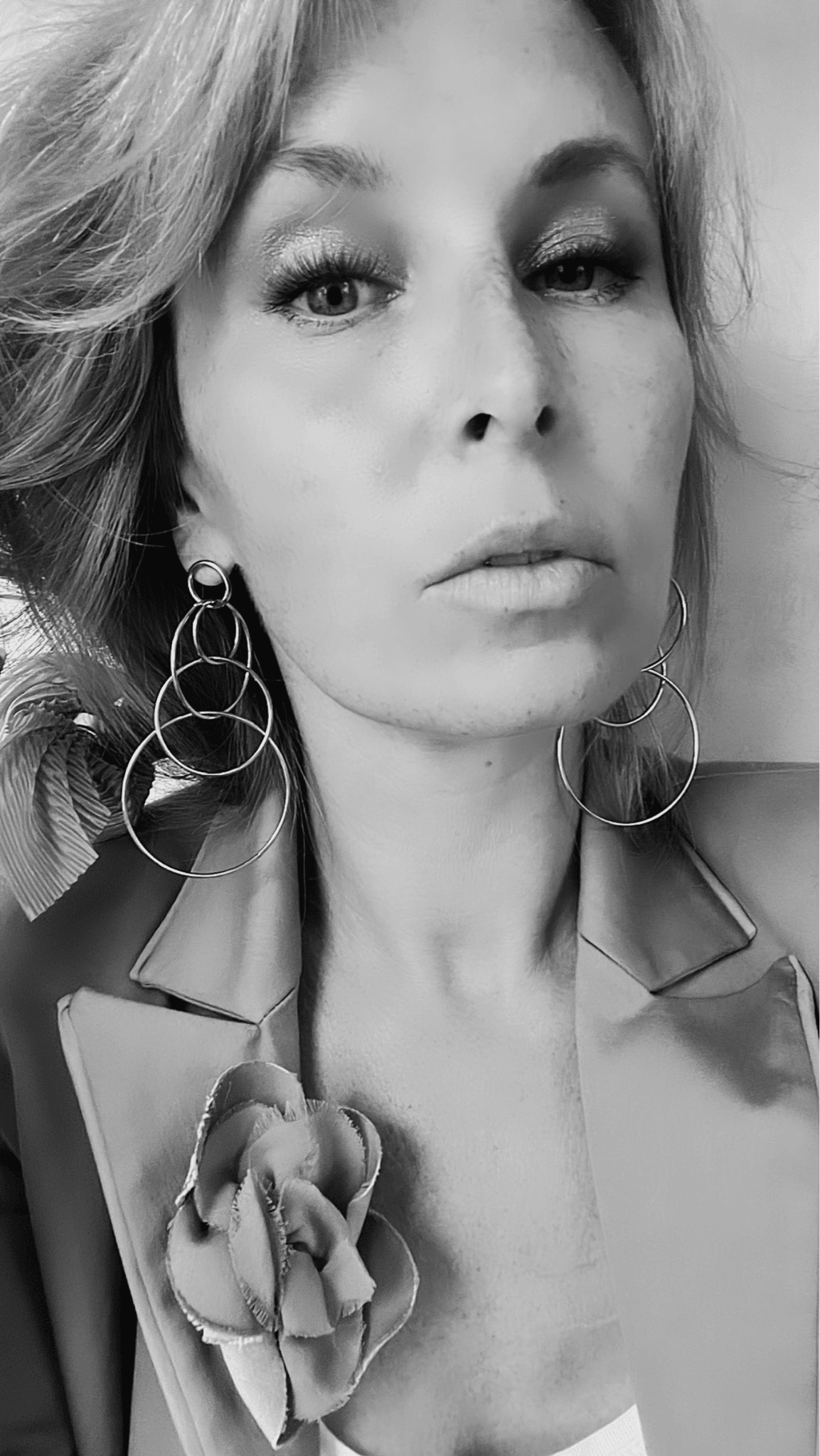 Boucles d’oreilles longues VANESSA anneaux argentés - Créations Uniques