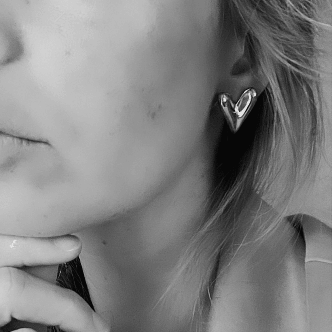 Boucles d’oreilles JAMIE cœurs argentés - Créations Uniques