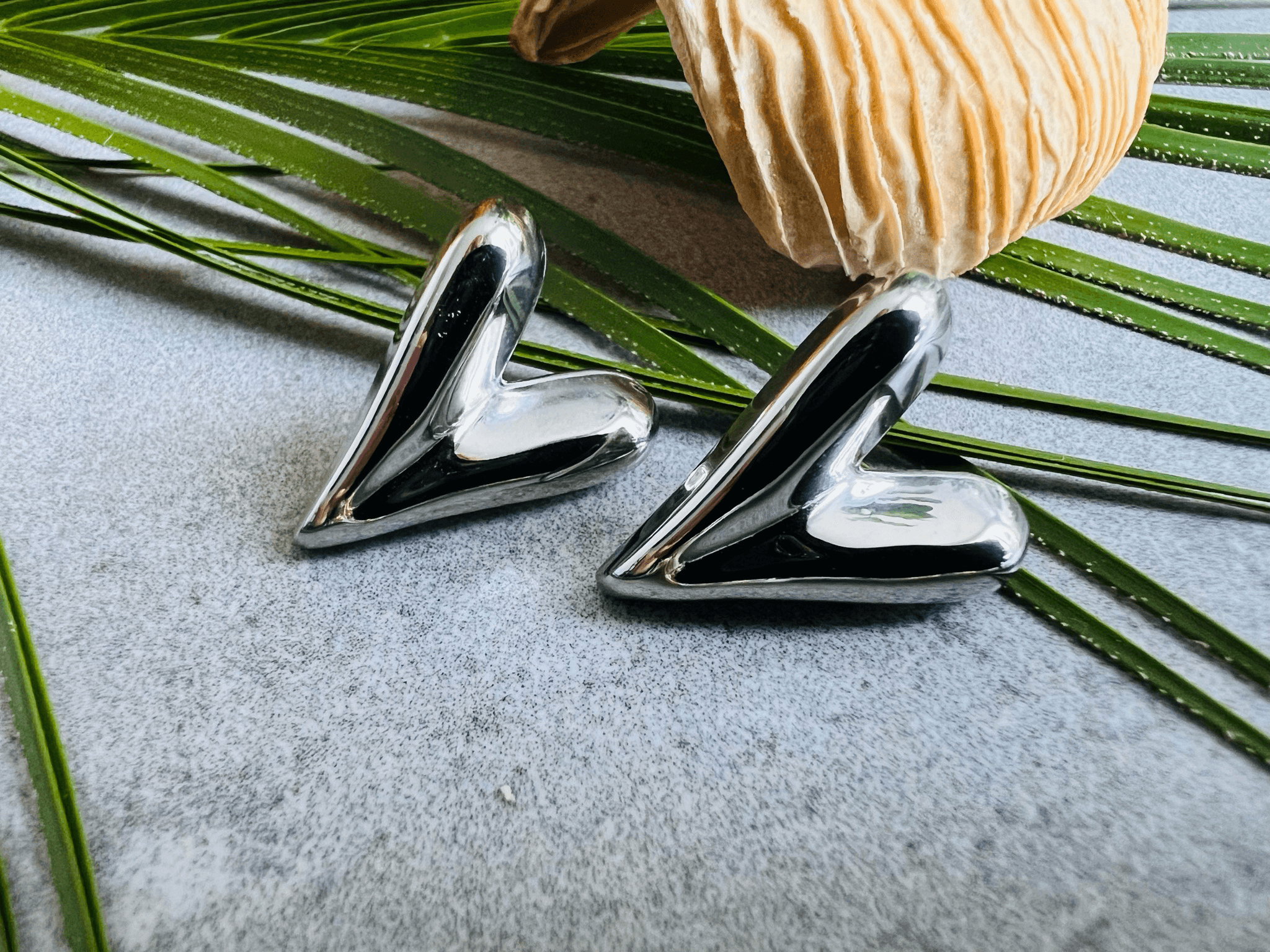 Boucles d’oreilles JAMIE cœurs argentés - Créations Uniques