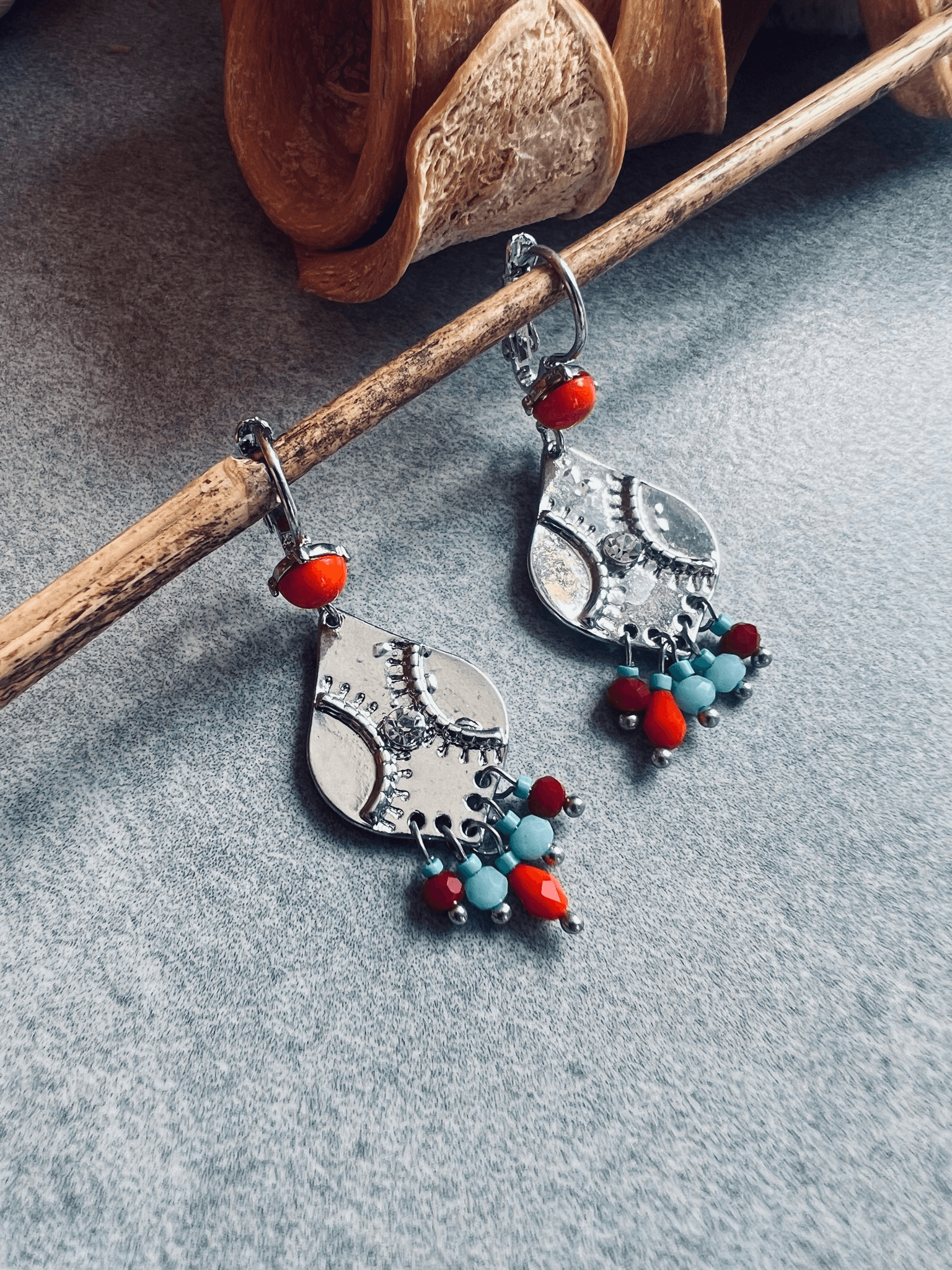 Boucles d’oreilles GUILAINE style bohème ethnique - Créations Uniques