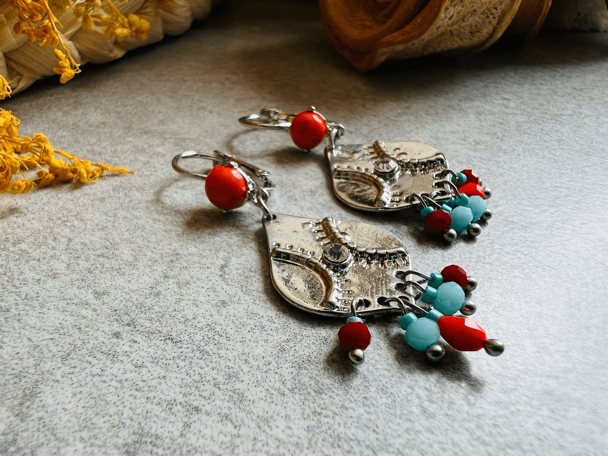 Boucles d’oreilles GUILAINE style bohème ethnique - Créations Uniques