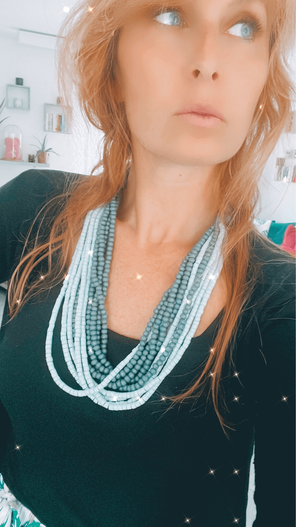 Collier de perles en bois , multirangs HILDA - Créations Uniques