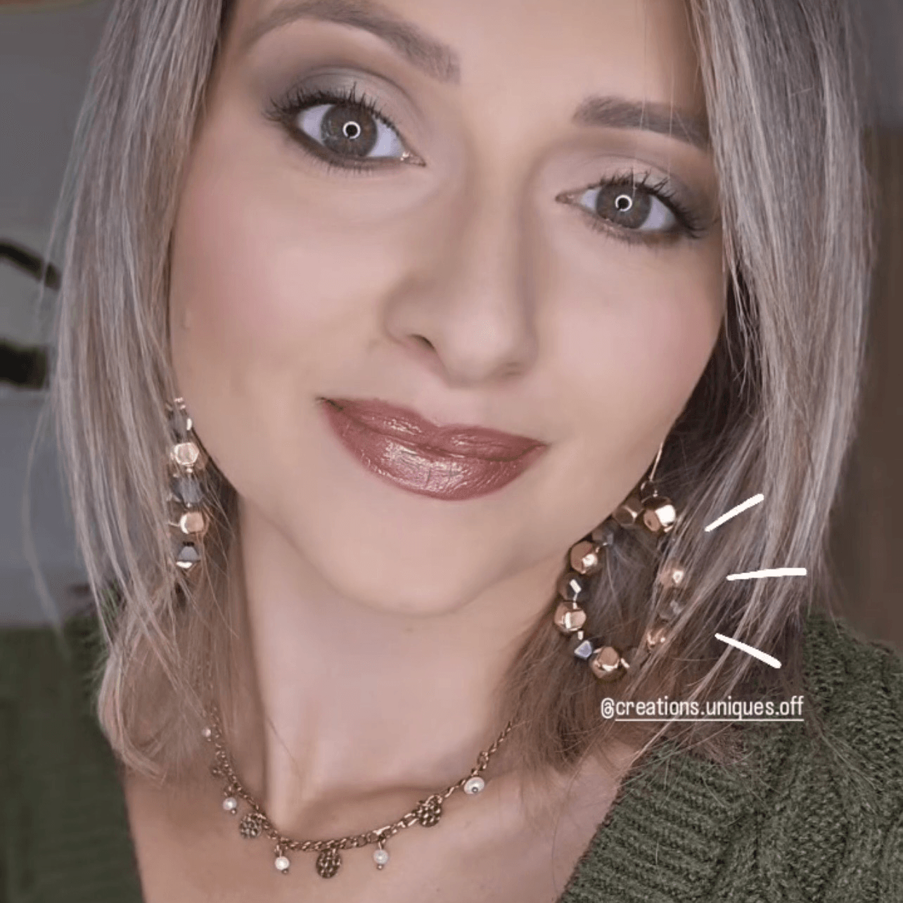 Boucles d’oreilles MOÏRA - perles dorées et anthracite - Créations Uniques