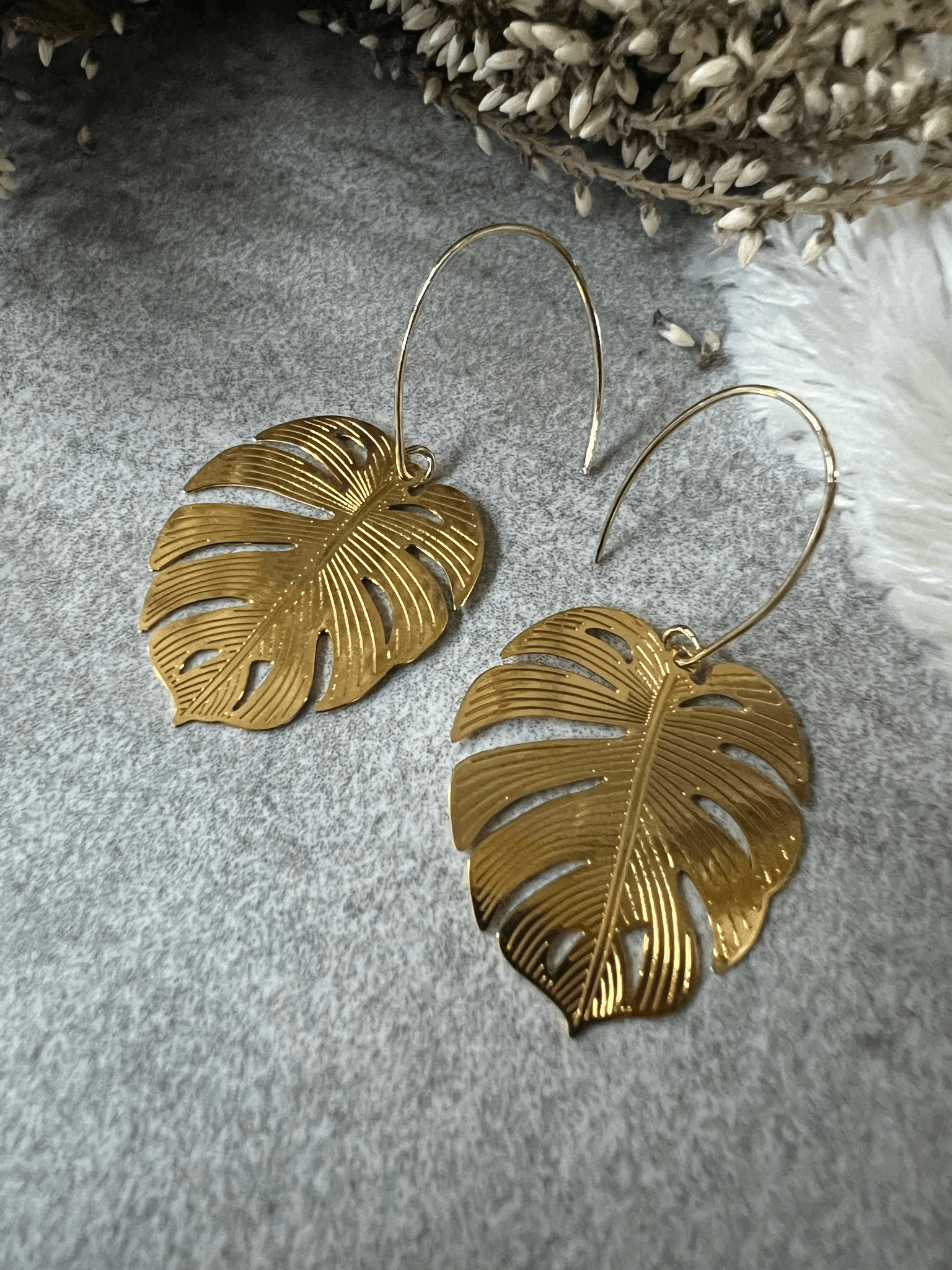 Boucles d’oreilles feuilles CHRYSTELLE - Créations Uniques