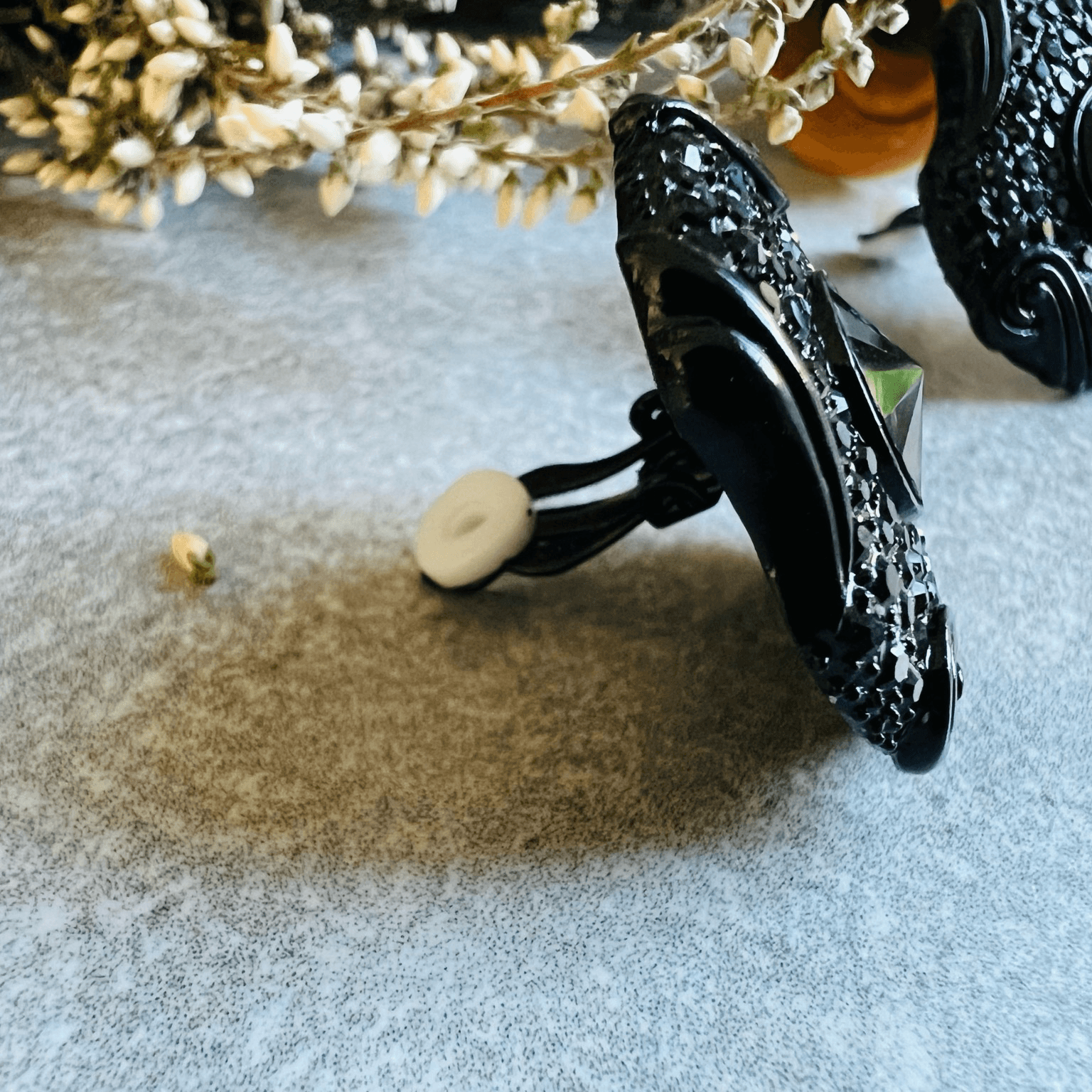 Clips MARY-LINE chic et élégantes, strass noirs - Créations Uniques